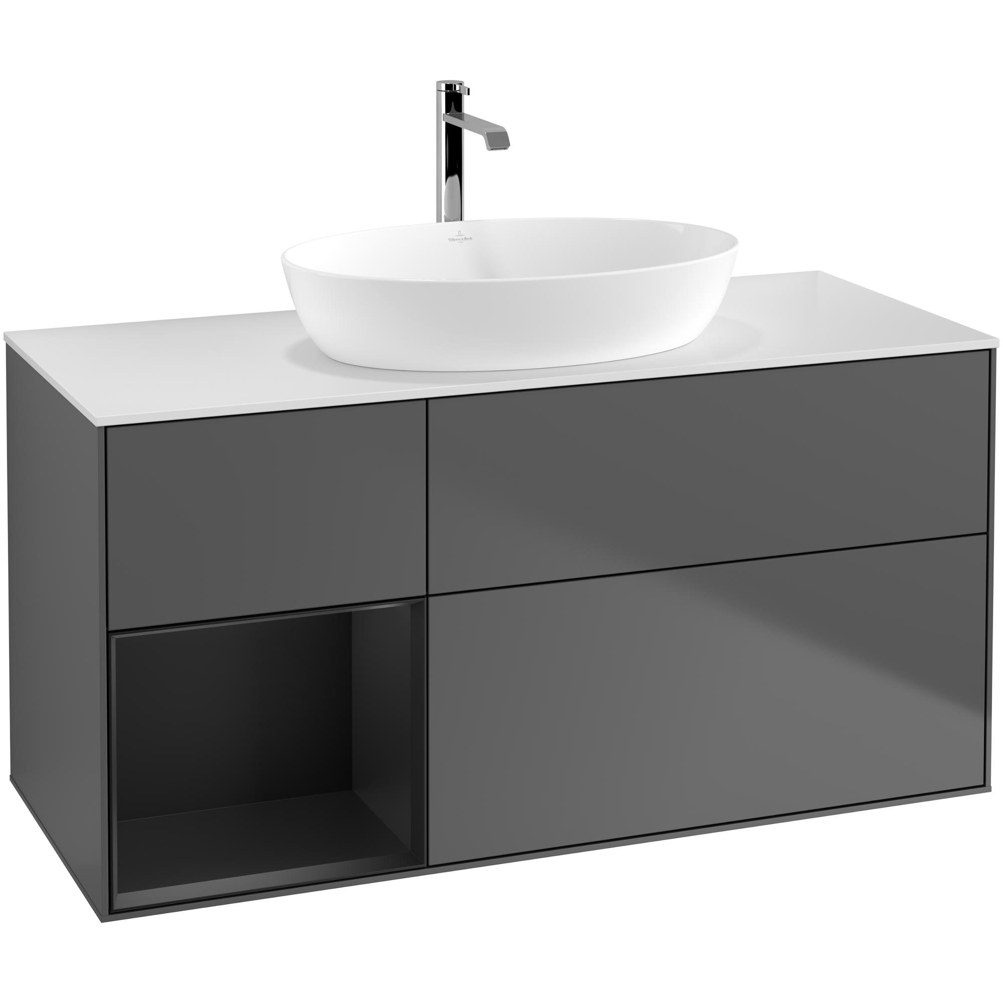 Tvättställsskåp Villeroy & Boch Finion med 3 Lådor Hylla och Bänkskiva för Fristående Tvättställ från Artis & Collaro | badrum - badrumsmobler - tvattstallsskap-och-kommod | KakelKungen