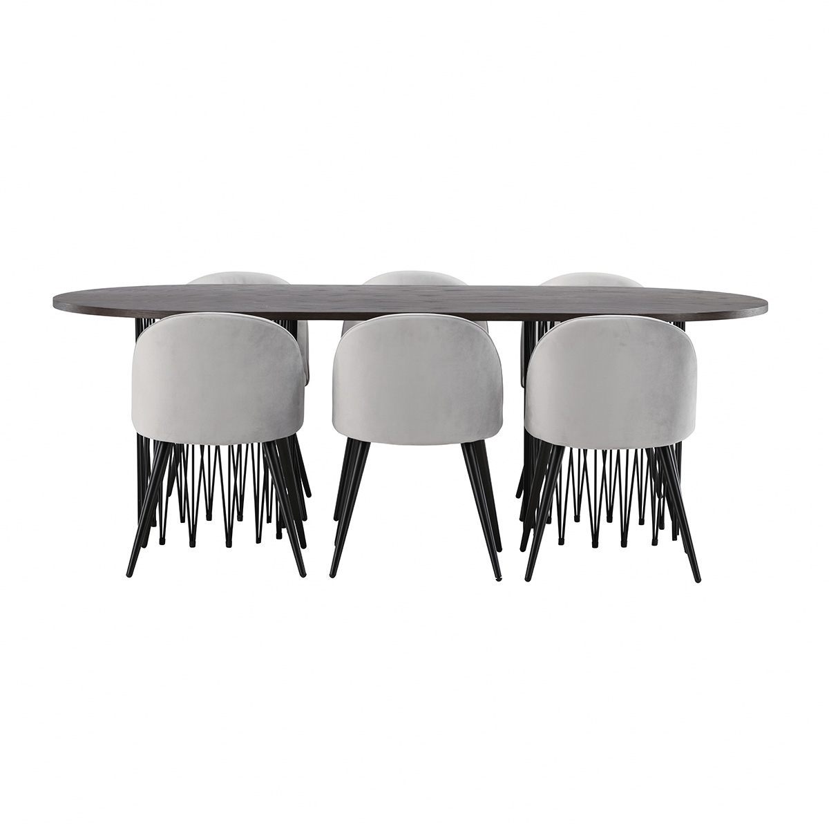 Spisegruppe furniture/fashion Stone med 6 Velvet Stoler