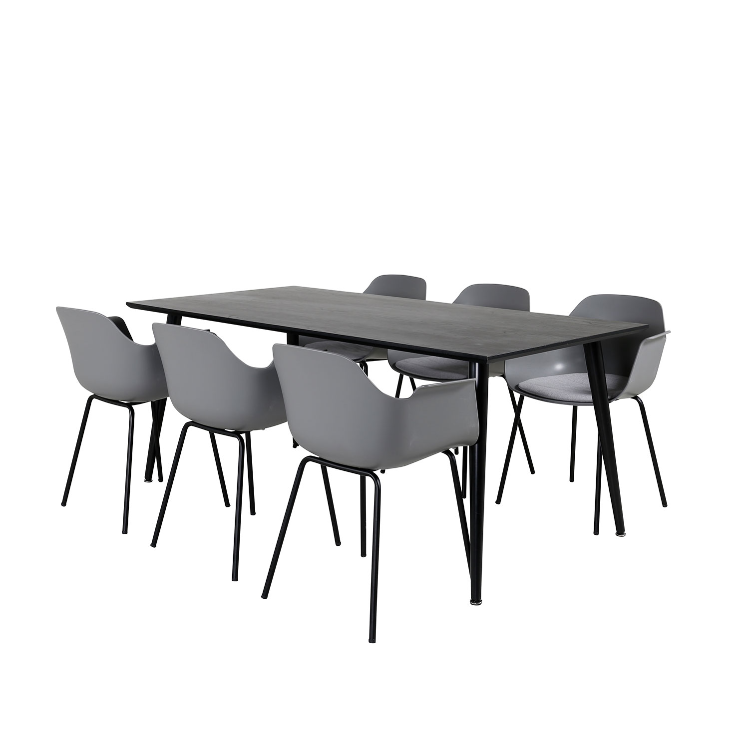 Spisegruppe Venture Home Dipp med 6 Comfort Plastic Stoler