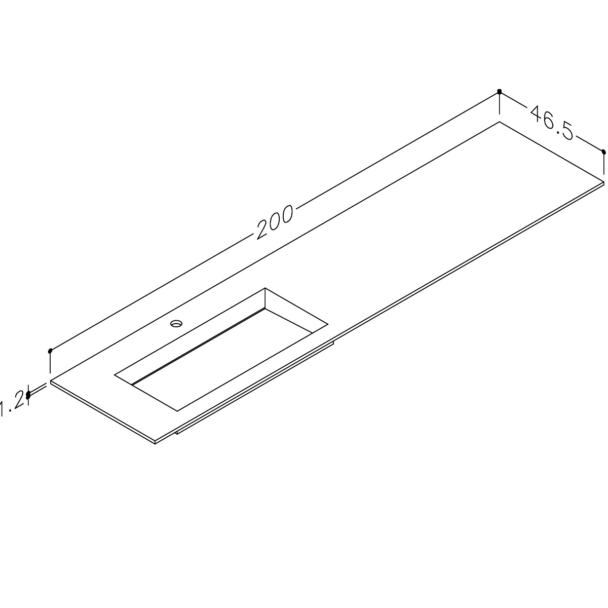 Servant Korsbakken Bad Corian 200 Venstre