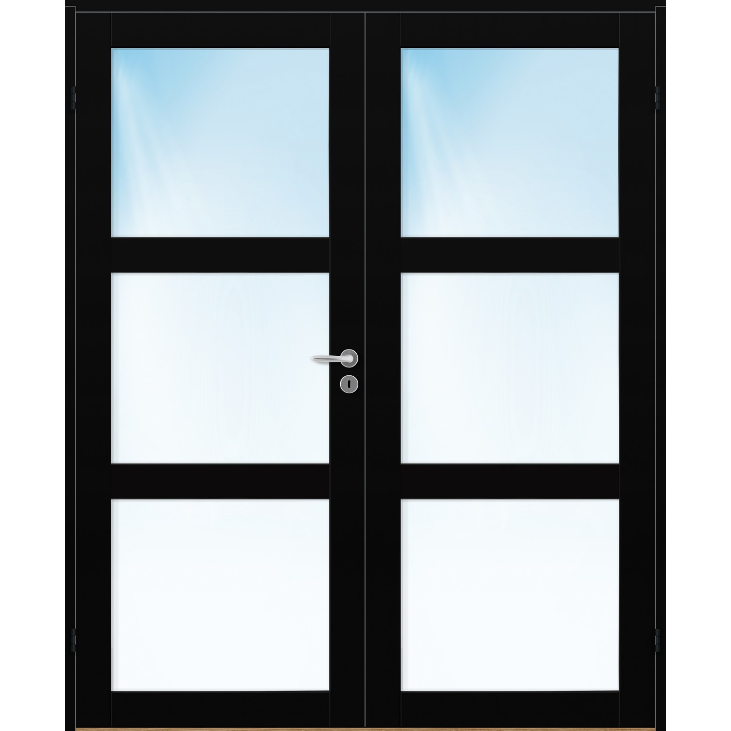DØRBL TF BASE 3 GL 19X20 SOR BxH: 193x200 (dørbladmål: 92,5+92,5x194), NCS S-9000-N, Svart