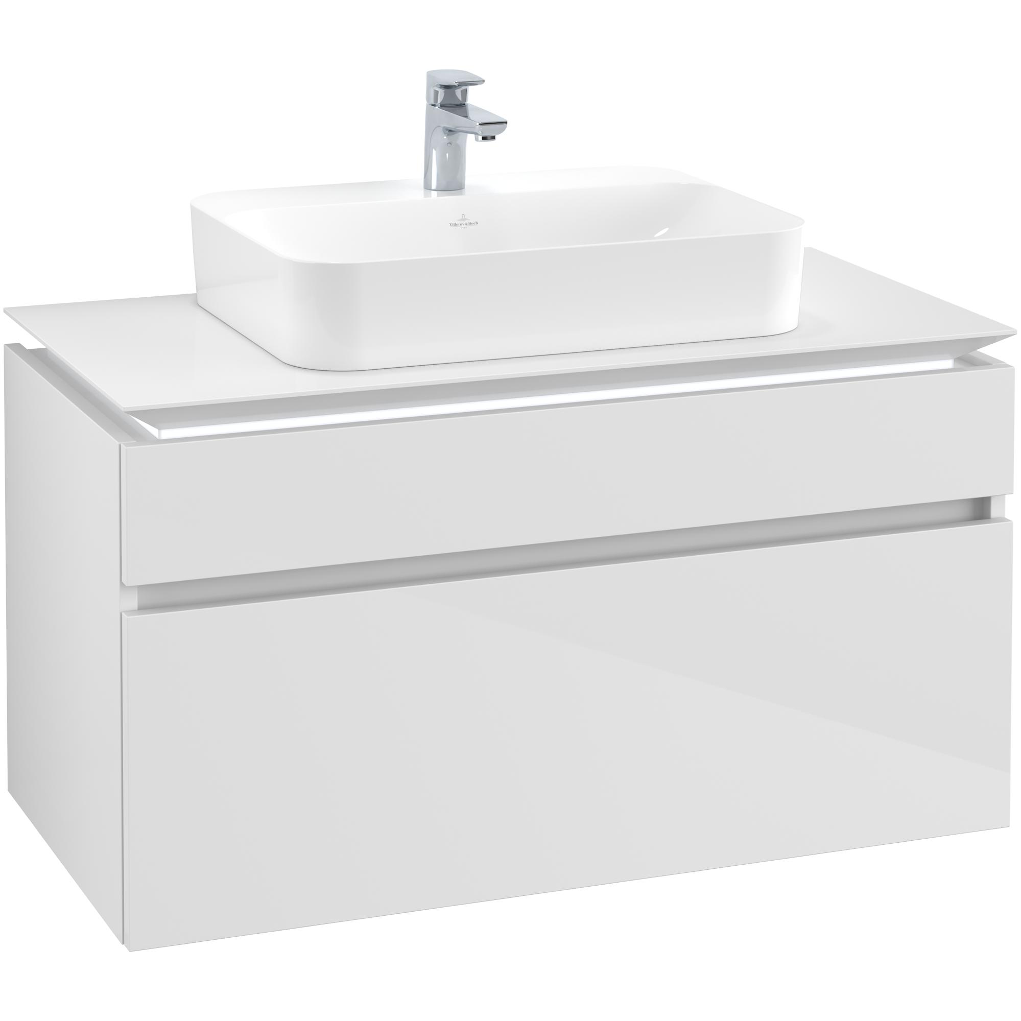 Tvättställsskåp Villeroy & Boch Legato med 2 Lådor för Ytmonterat Tvättställ från Finion & Memento | badrum - badrumsmobler - tvattstallsskap-och-kommod | KakelKungen