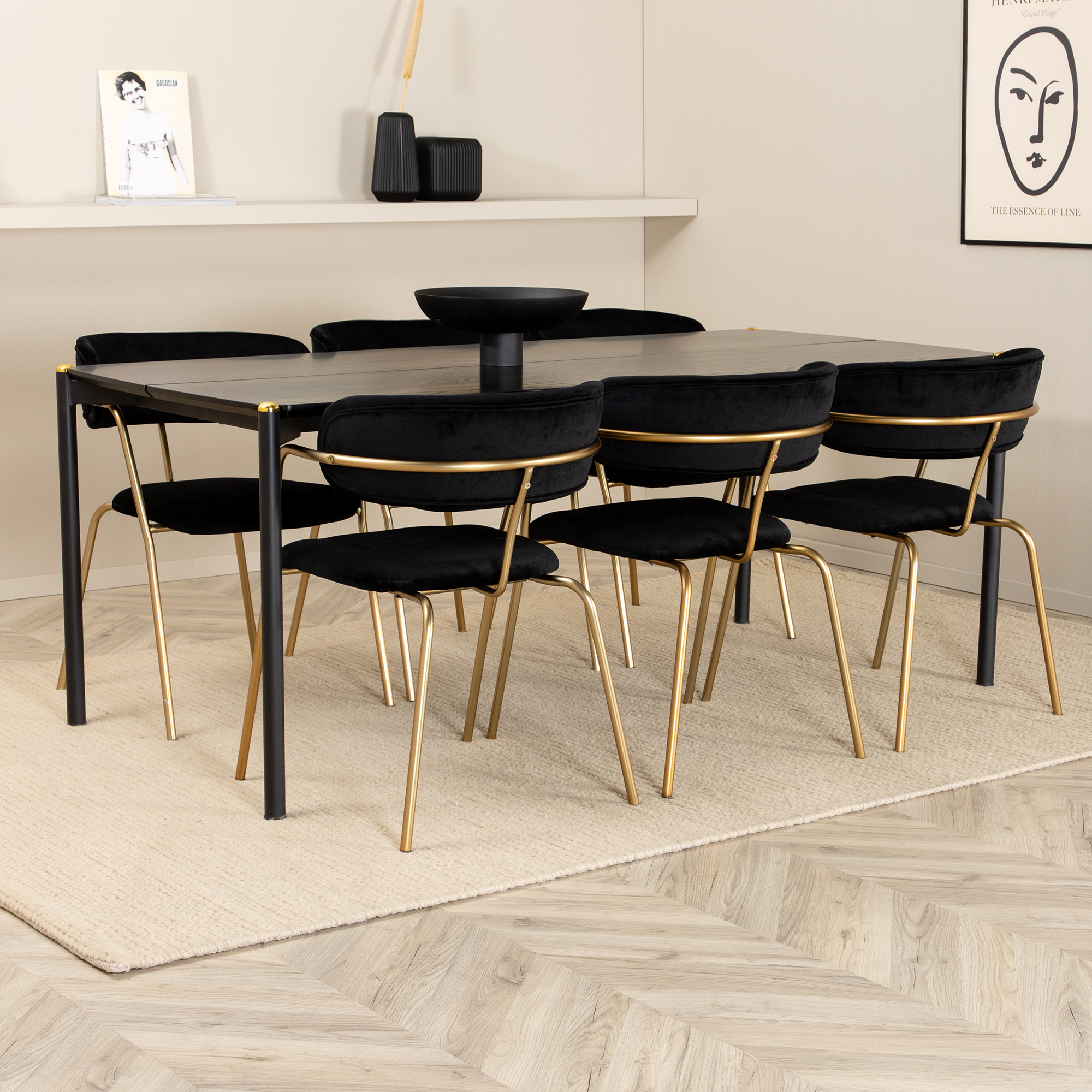 Spisegruppe Venture Home Paris med 6 Aris Stoler