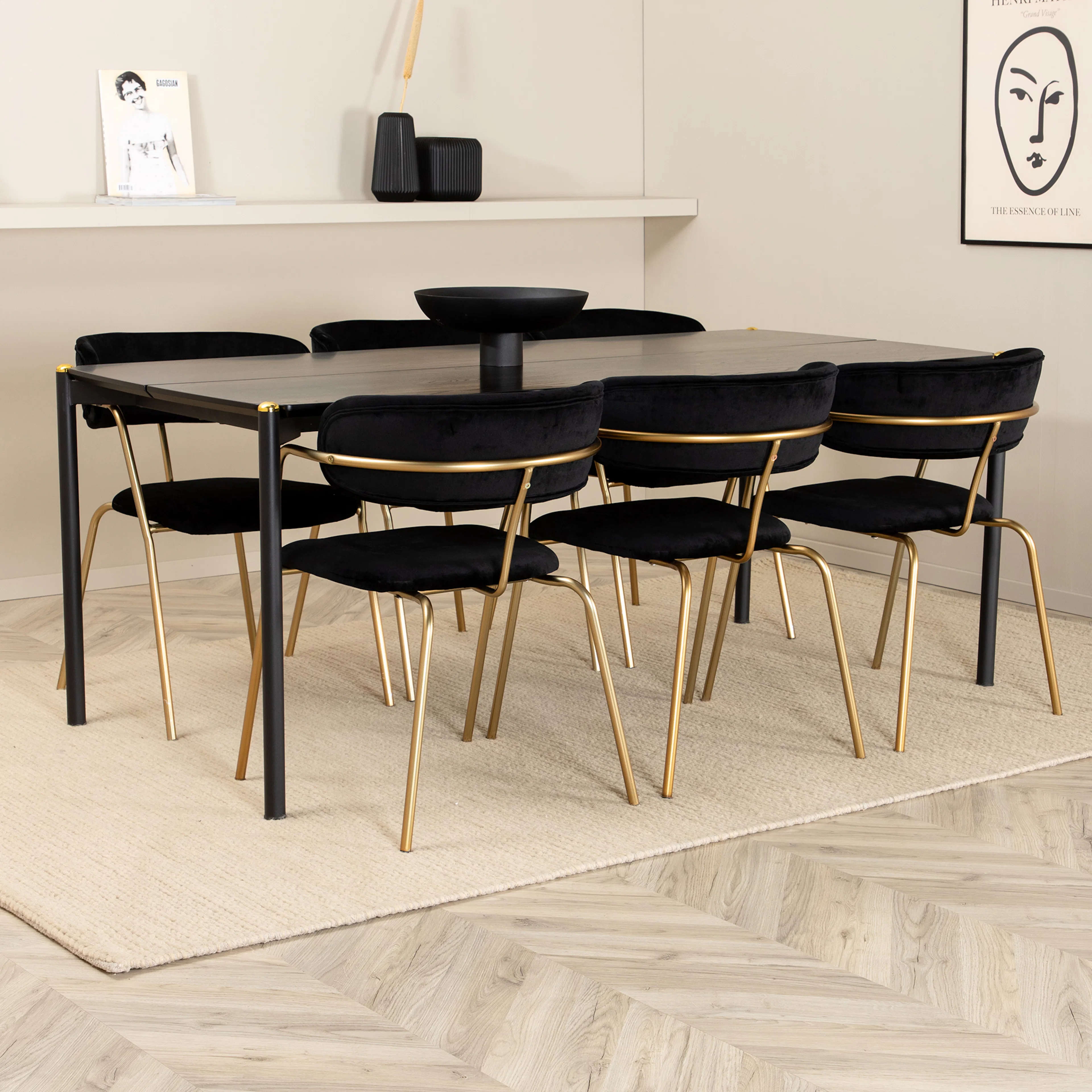 Spisegruppe Venture Home Paris med 6 Aris Stoler