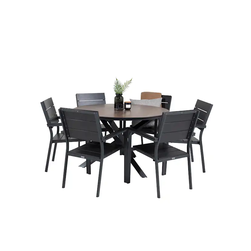 Spisegruppe Venture Home Lea Ø 120 med 6 Lova Stoler