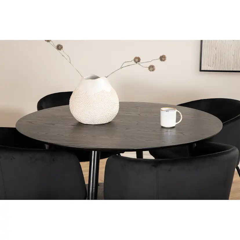 Spisegruppe Venture Home Dipp Ø115 cm med 4 Berit Stoler