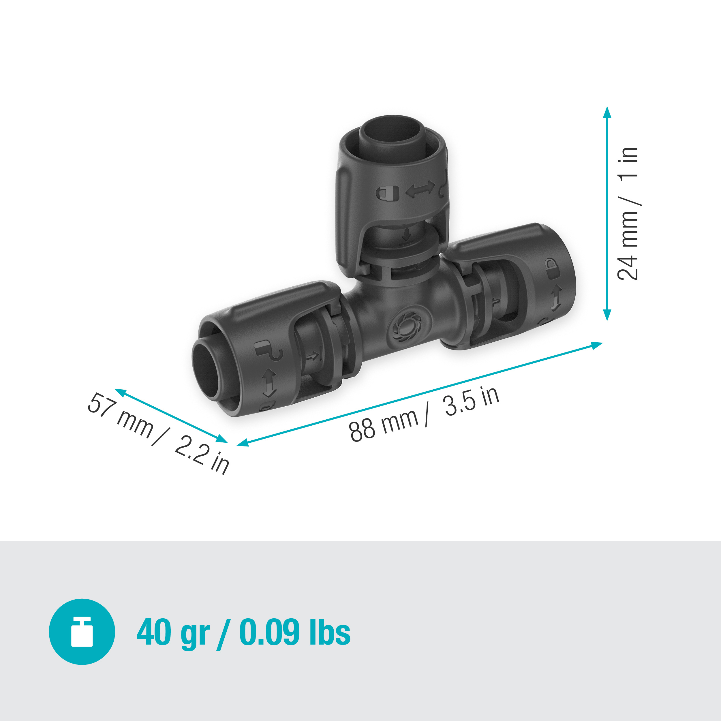 T-kobling Gardena Micro-Drip 13 mm (1/2")