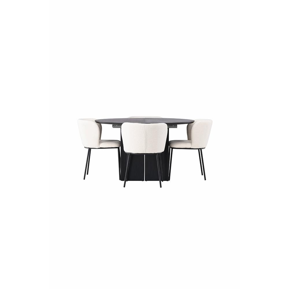 Spisegruppe Venture Home Matilda med 4 Edina Stoler