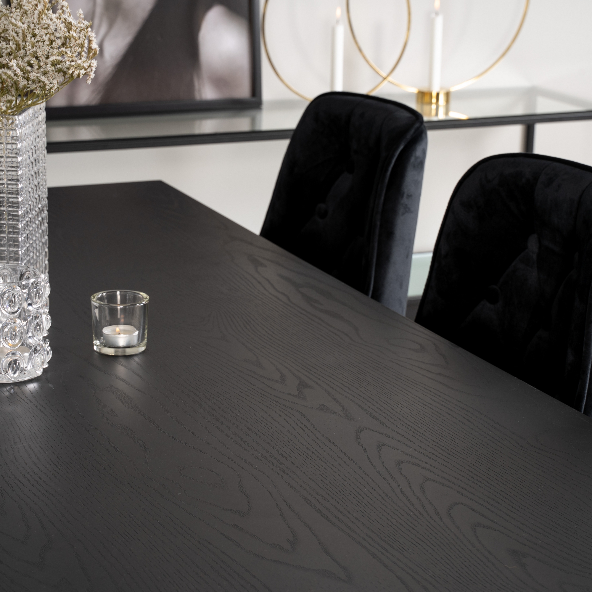 Spisegruppe Venture Home Dipp med 6 Velvet Deluxe Fløyel Stoler