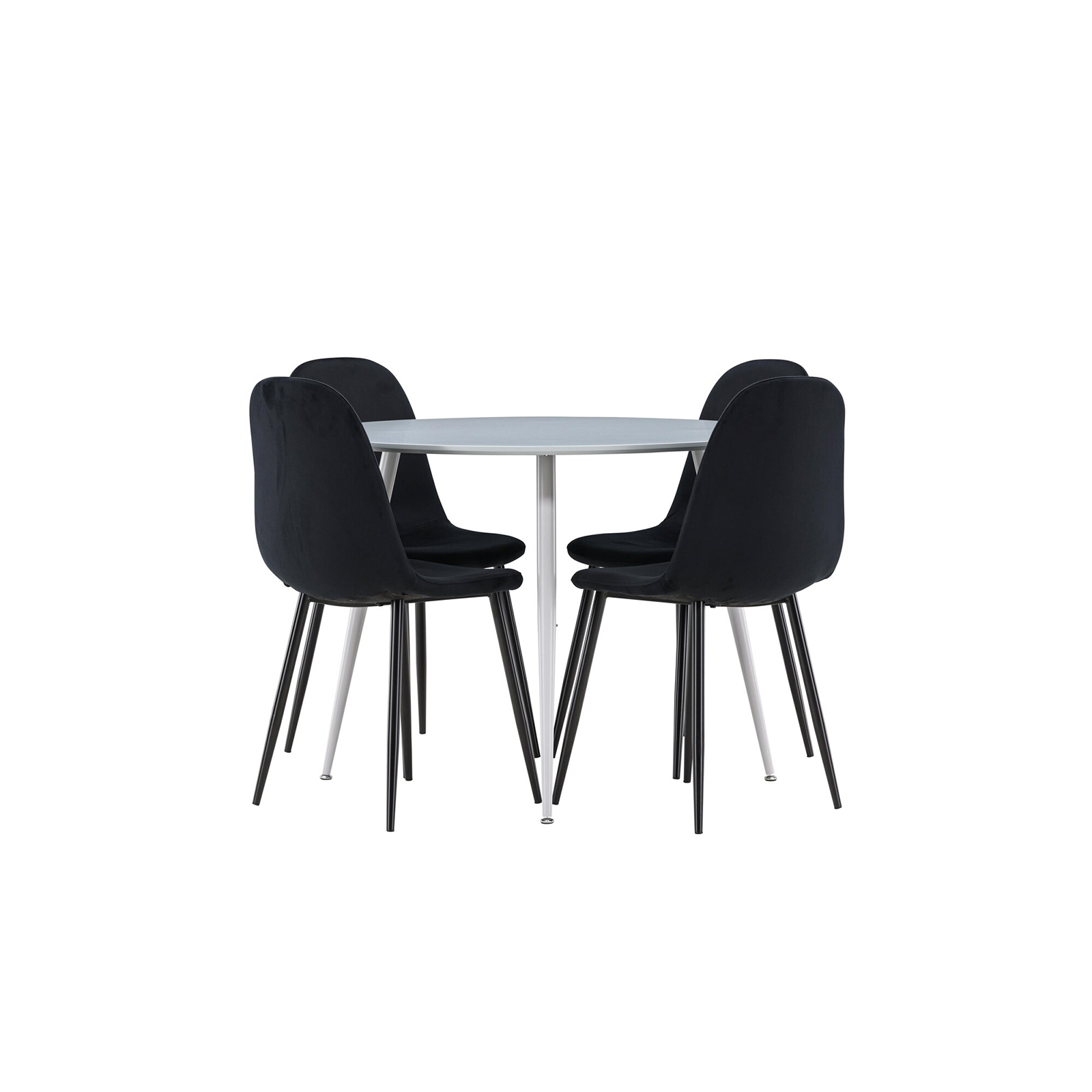 Spisegruppe Venture Home Plaza Ø100 med 4 stk Polar Stoler Fløyel