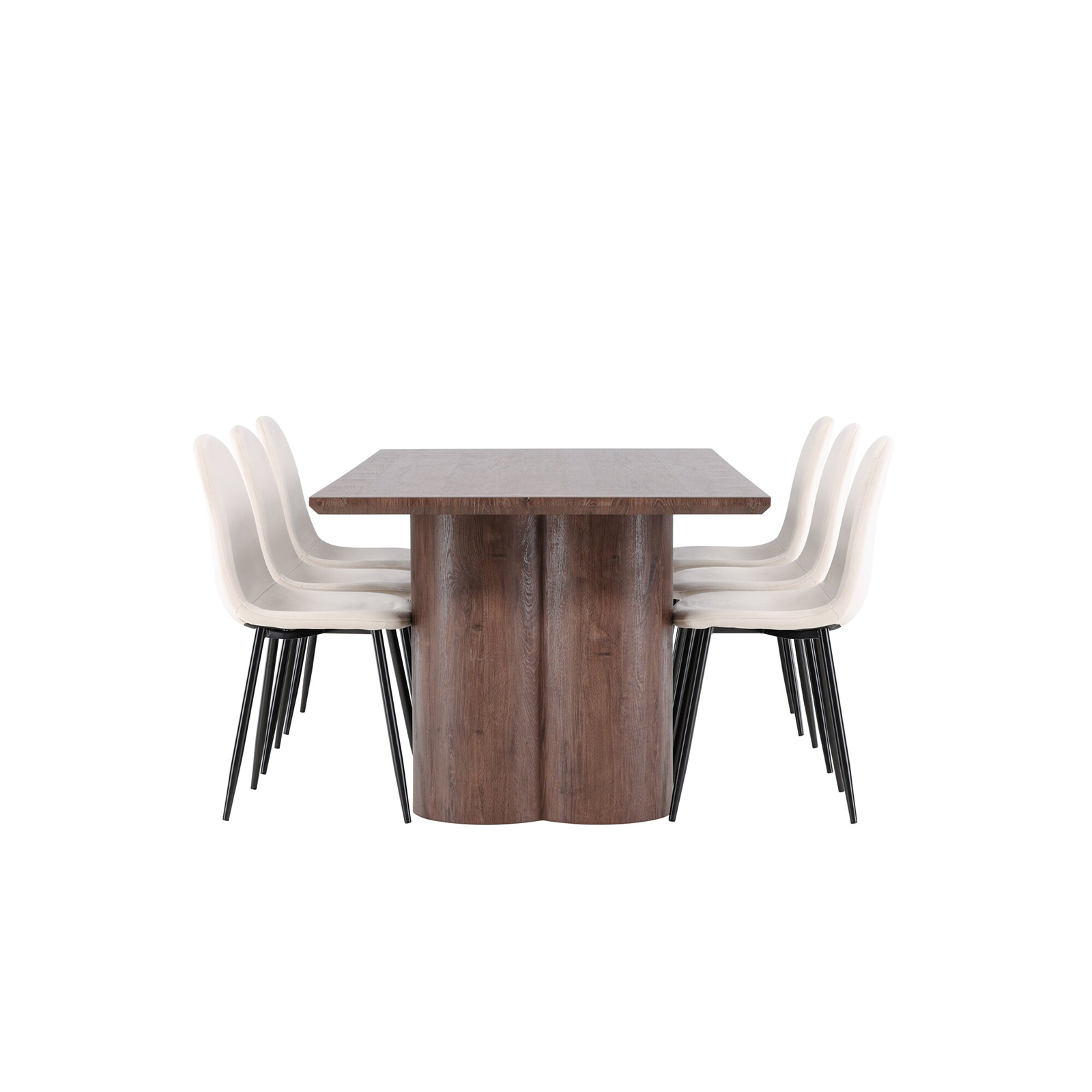 Spisegruppe Venture Home Olivia 210 med 6 stk Polar Stoler Fløyel