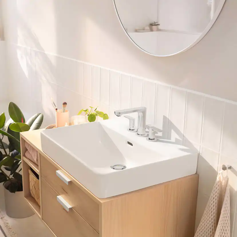 Servantbatteri Hansgrohe Rebris S 3-hulls 110 med Løfteventil