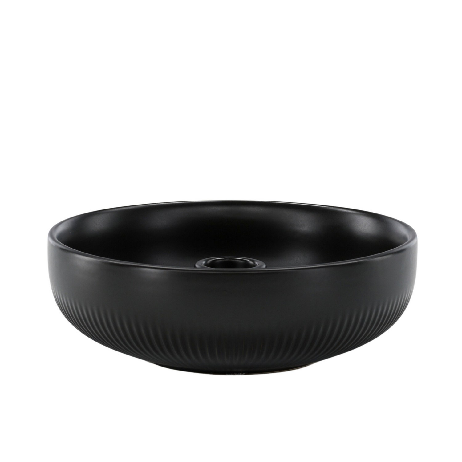 Posh Candlestick - Matte Black - W18*6cm Sort, Diamter: 180 mm