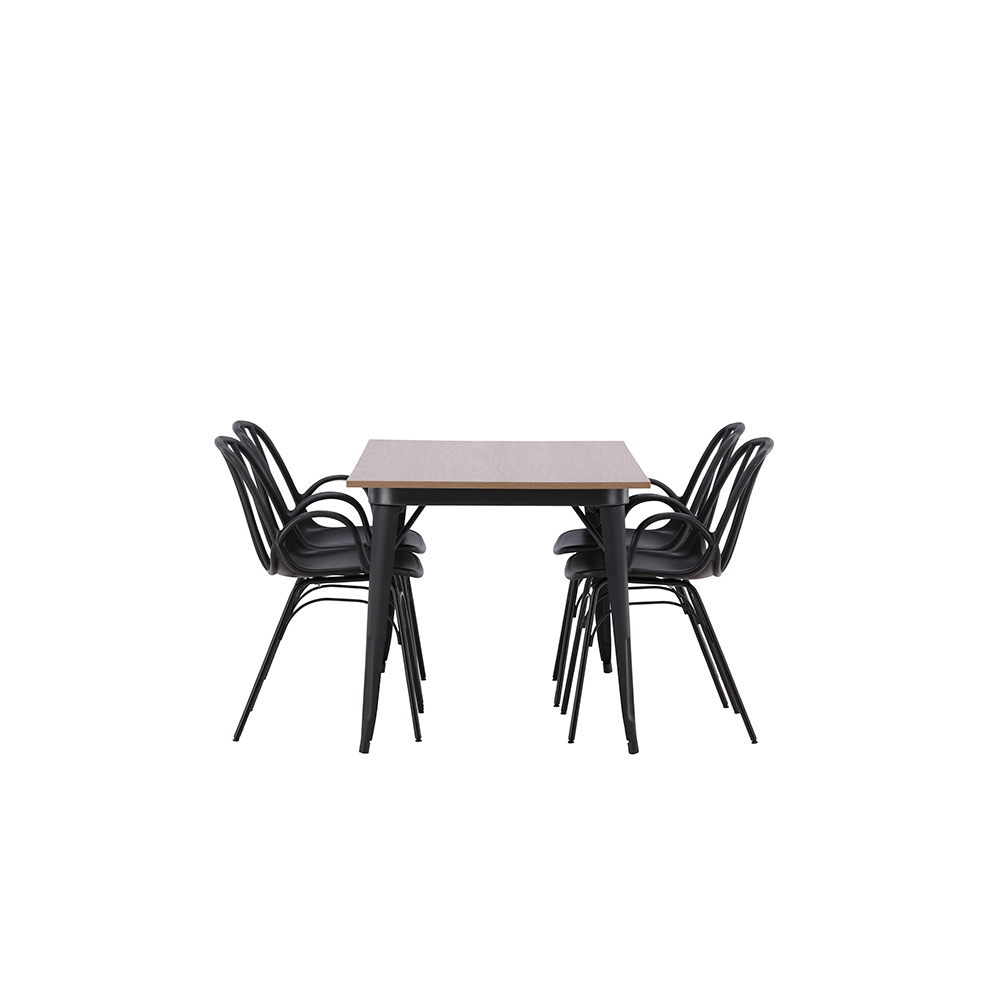 Spisegruppe Venture Home Tempe 140 cm med 4 Dyrön Stoler