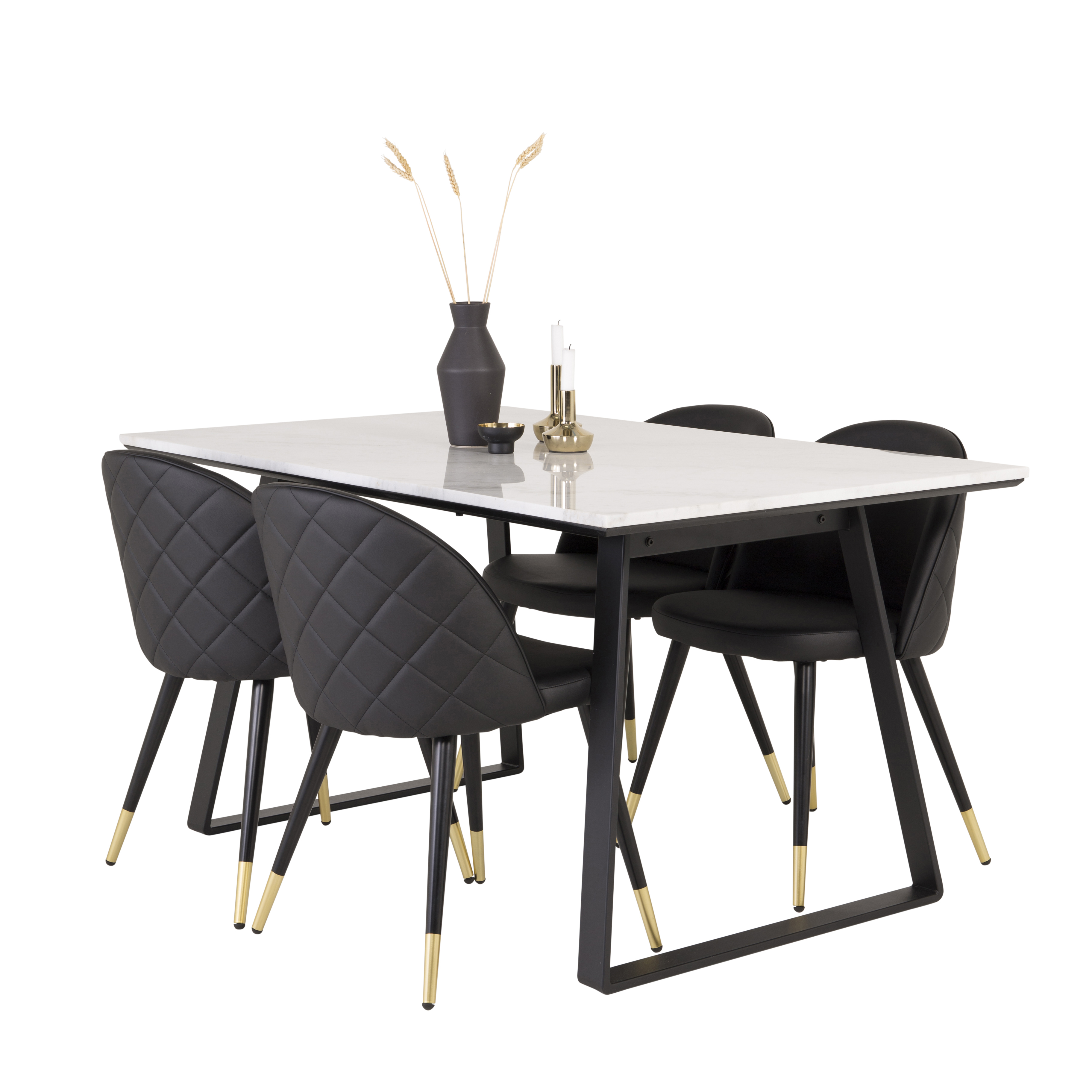 Spisegruppe Venture Home Estelle 140 med 4 Valentina Stoler Lær