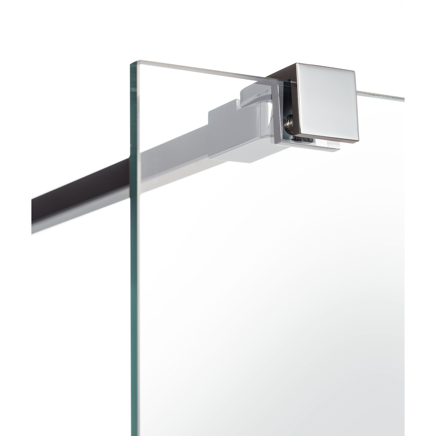 180° fast skärmvägg 88x1x200 krom klarglas Profil: Krom, Klarglass, Bredd: 880 mm