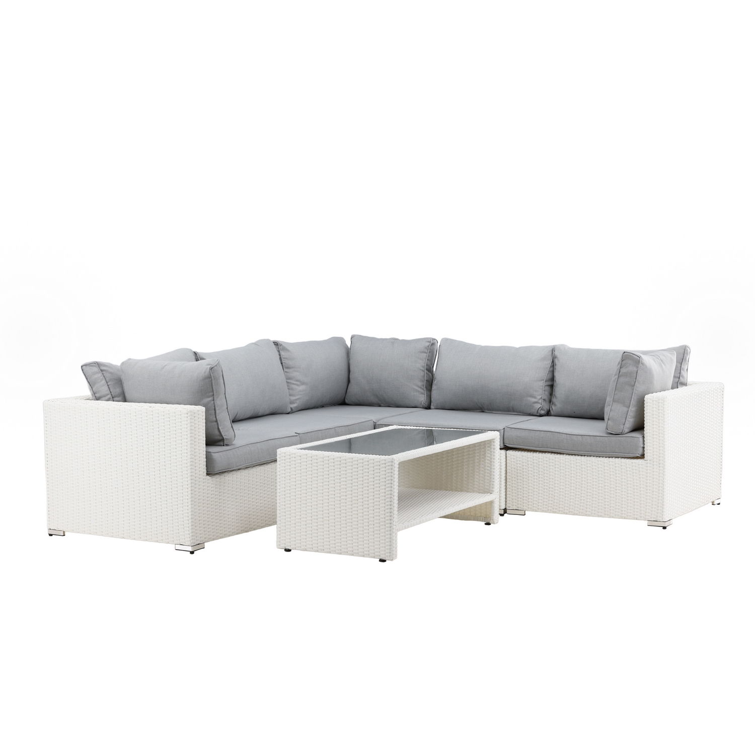 Amazon Modulsoffa 3+2+1 - Vit / grå dyna Hvit
