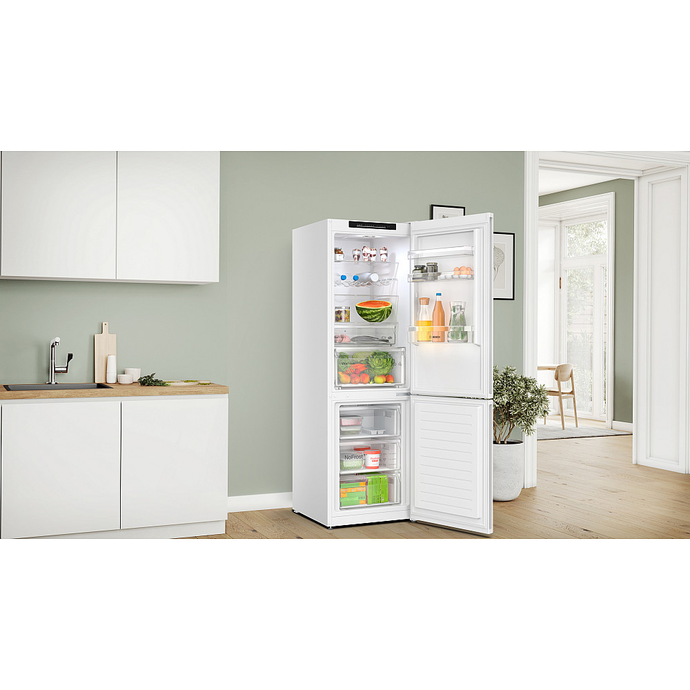 Frittstående Kjøleskap/Fryser Bosch Serie 4 KGN362WDF med To Kjølesystem for Optimal Nedkjøling