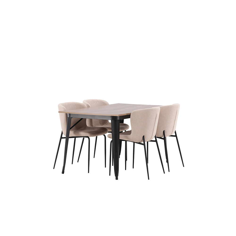 Spisegruppe Venture Home Tempe med 4 Modesto Stoler