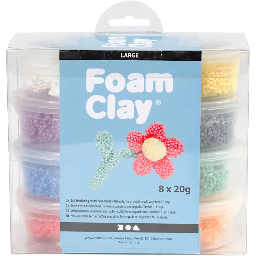 Modelleringsmateriale Creativ Company Foam Clay Large Ass Farger 8x20 g/1 Pk