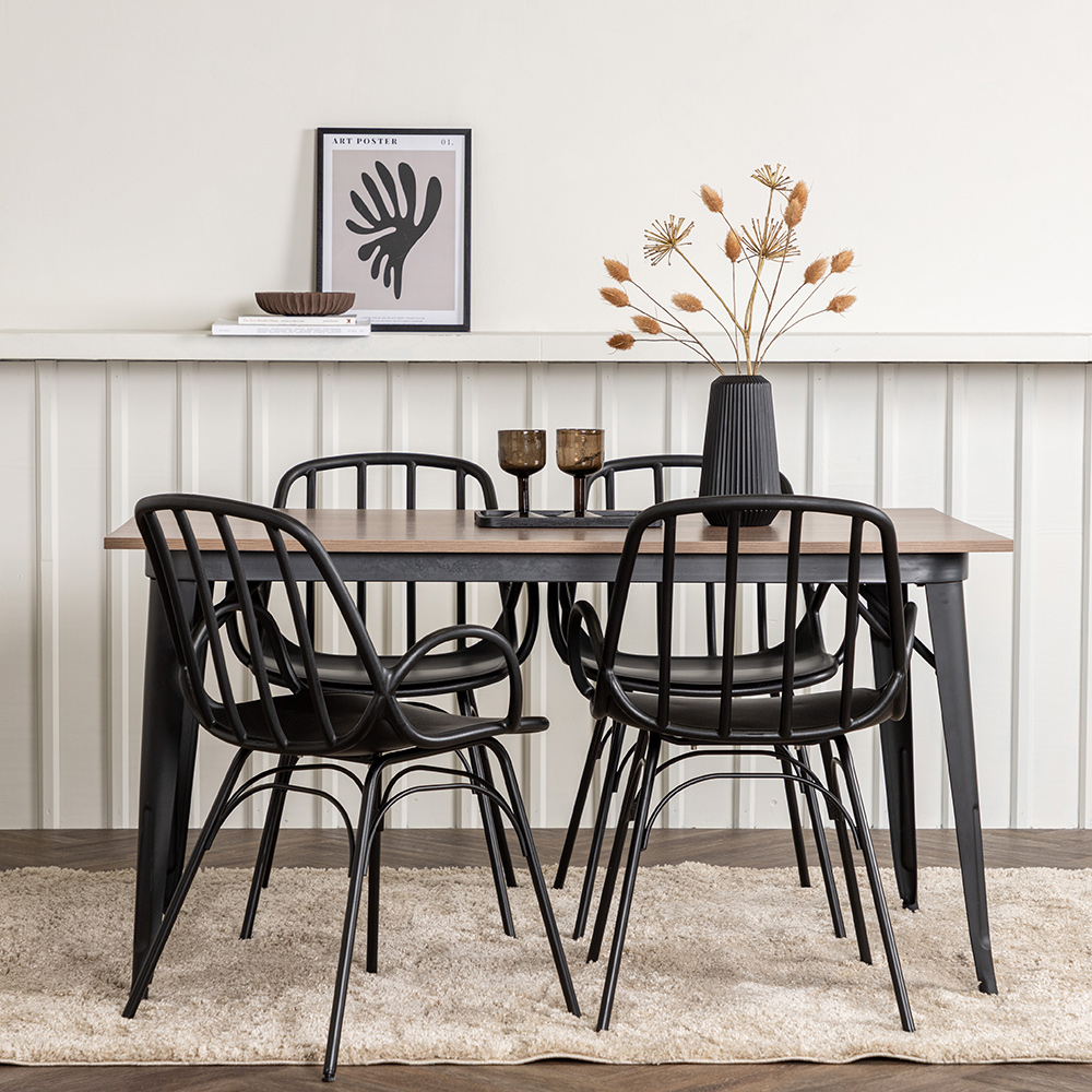 Spisegruppe Venture Home Tempe 140 cm med 4 Dyrön Stoler