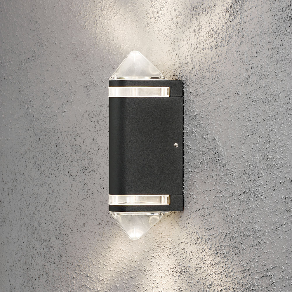 Vegglampe Gnosjö Konstsmide Modena Opp/ned GU10 Sort