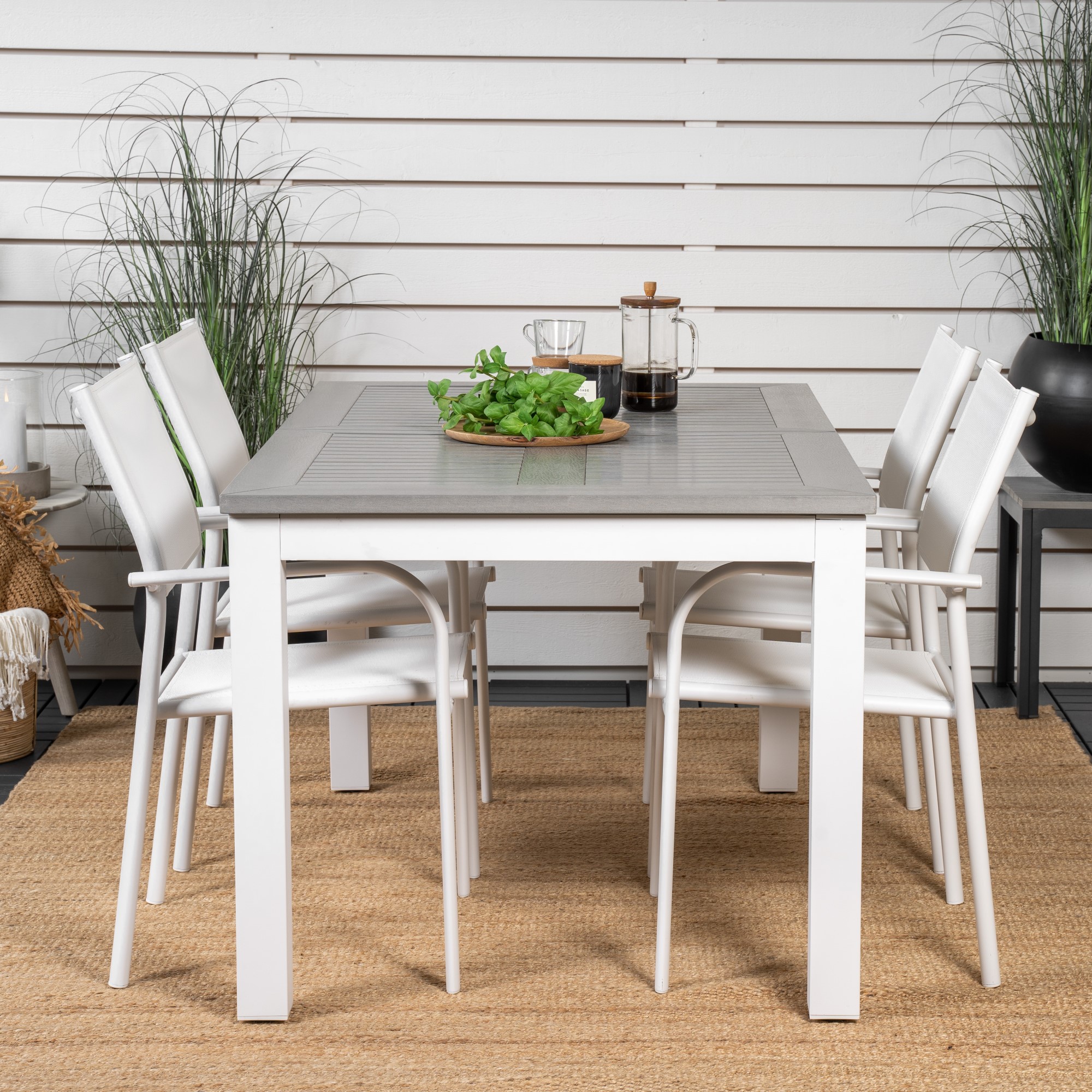 Spisegruppe Venture Home Aleyna 152/210 med 4 Siri Lenestoler