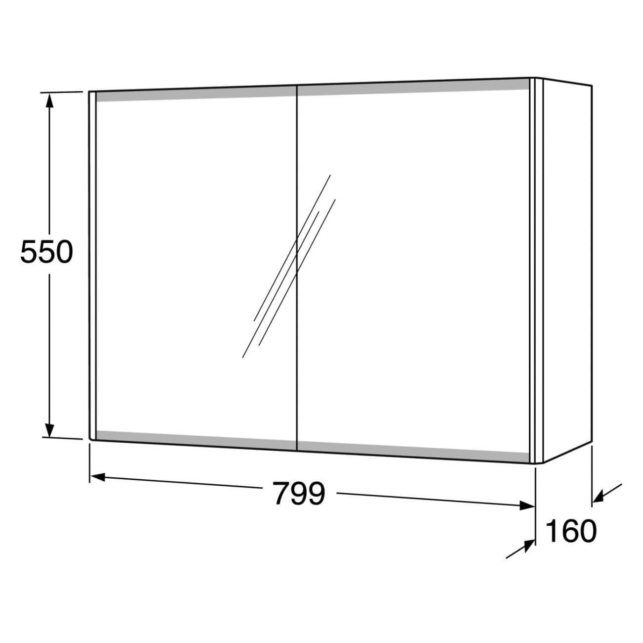 Speilskap Gustavsberg Graphic 80 cm