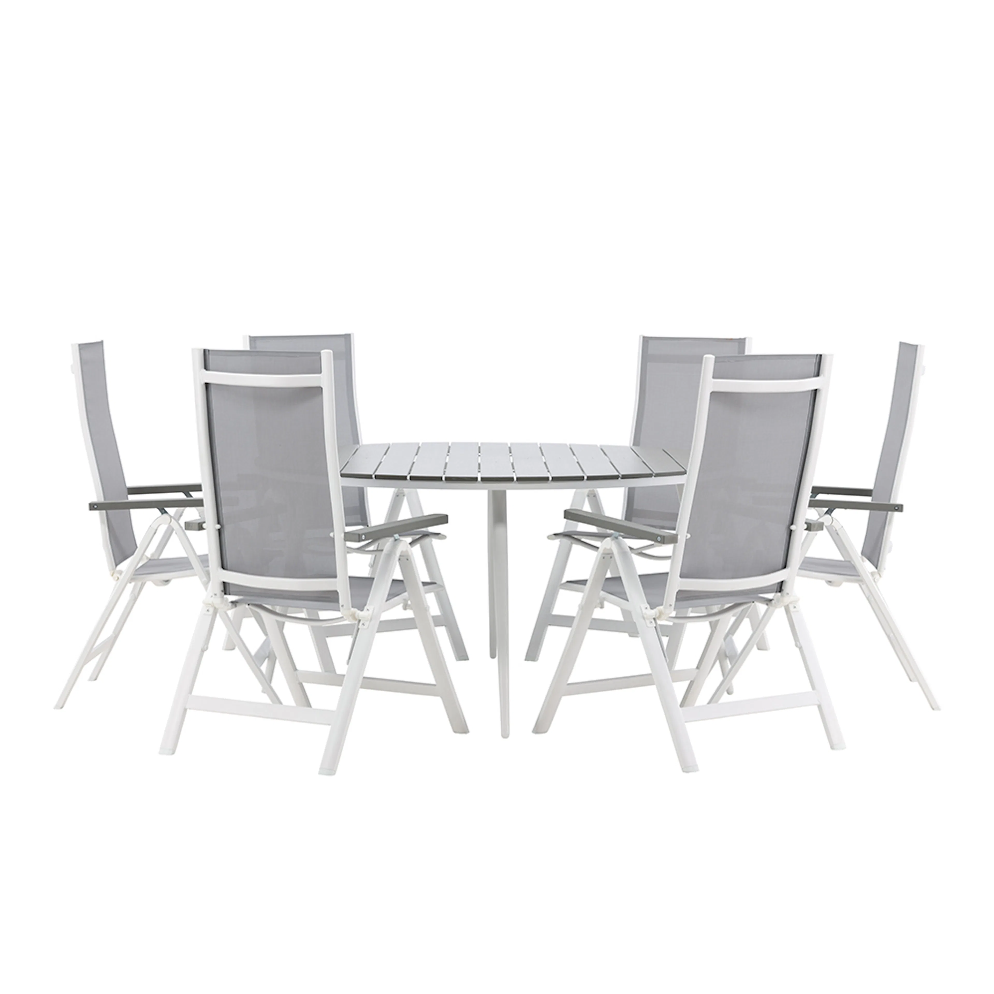 Spisegruppe Venture Home Break Ø150 cm med 6 Albany Stoler