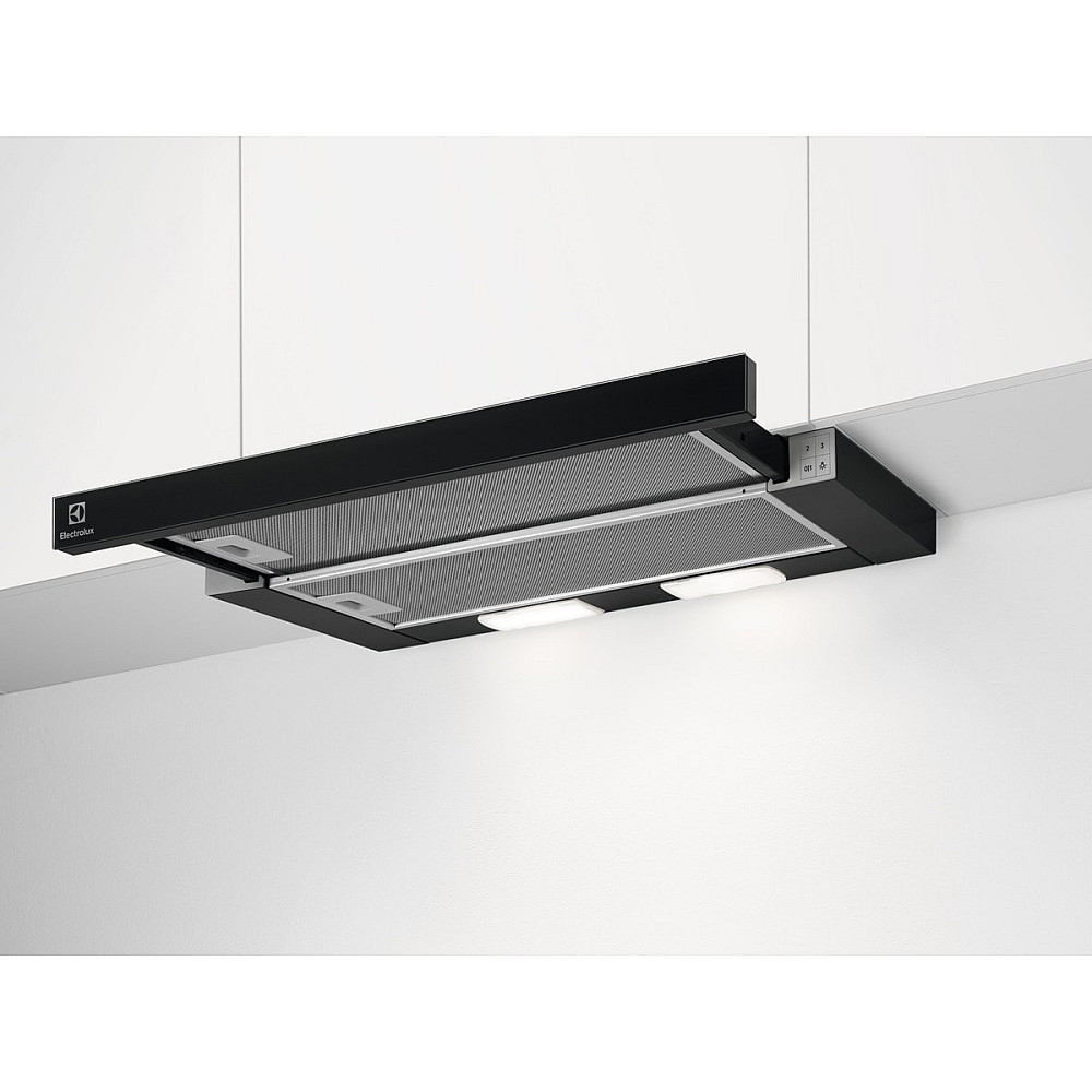 Fritthengende Kjøkkenvifte Electrolux LFP326FB Sort 60 cm med LED-belysning