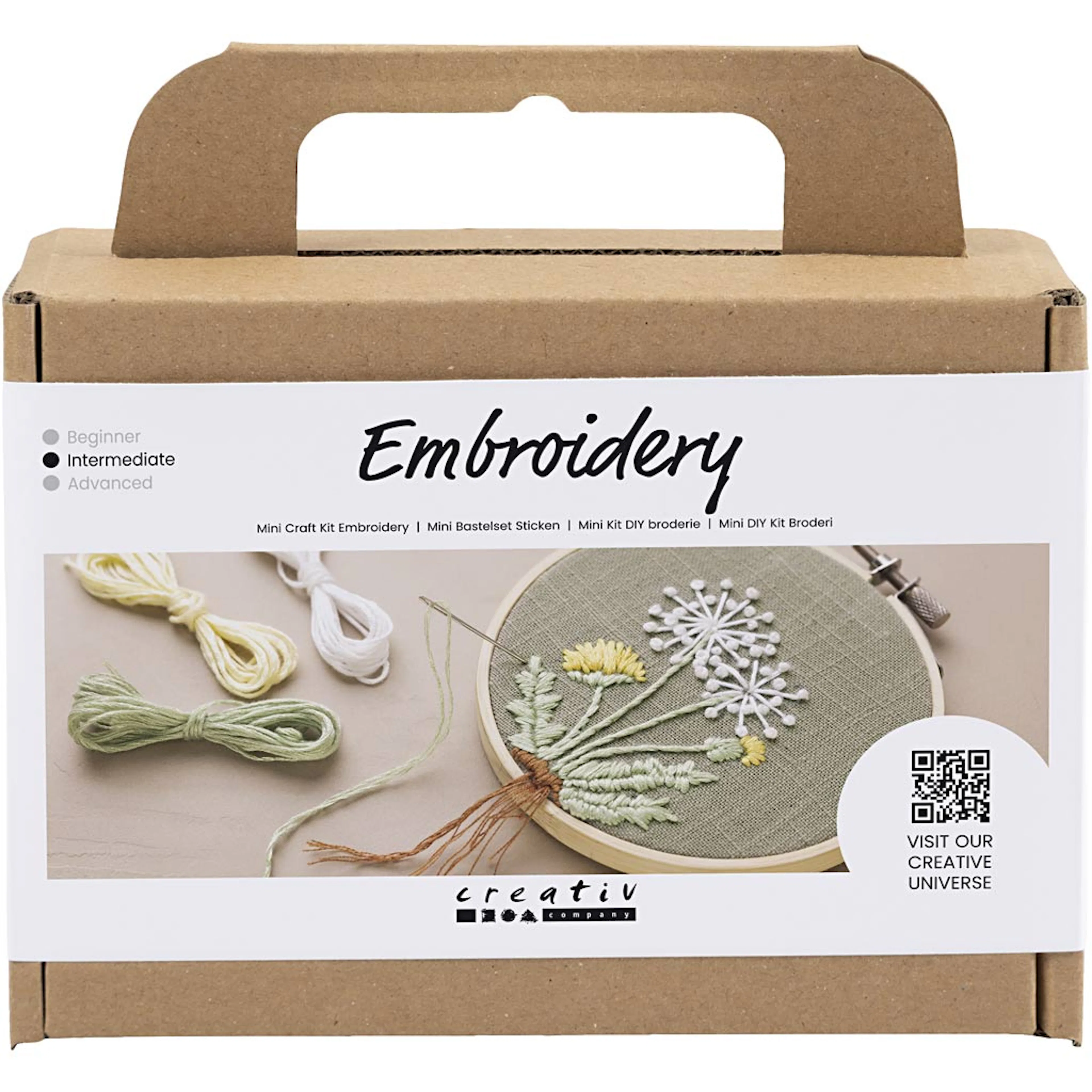 Brodering Creativ Company Mini DIY Kit Matt Grønn Broderiramme