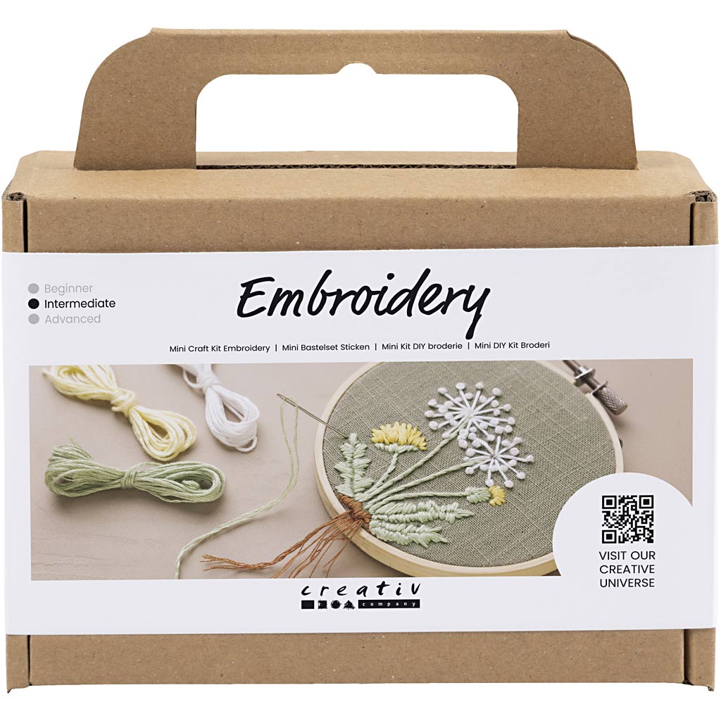 Brodering Creativ Company Mini DIY Kit Matt Grønn Broderiramme
