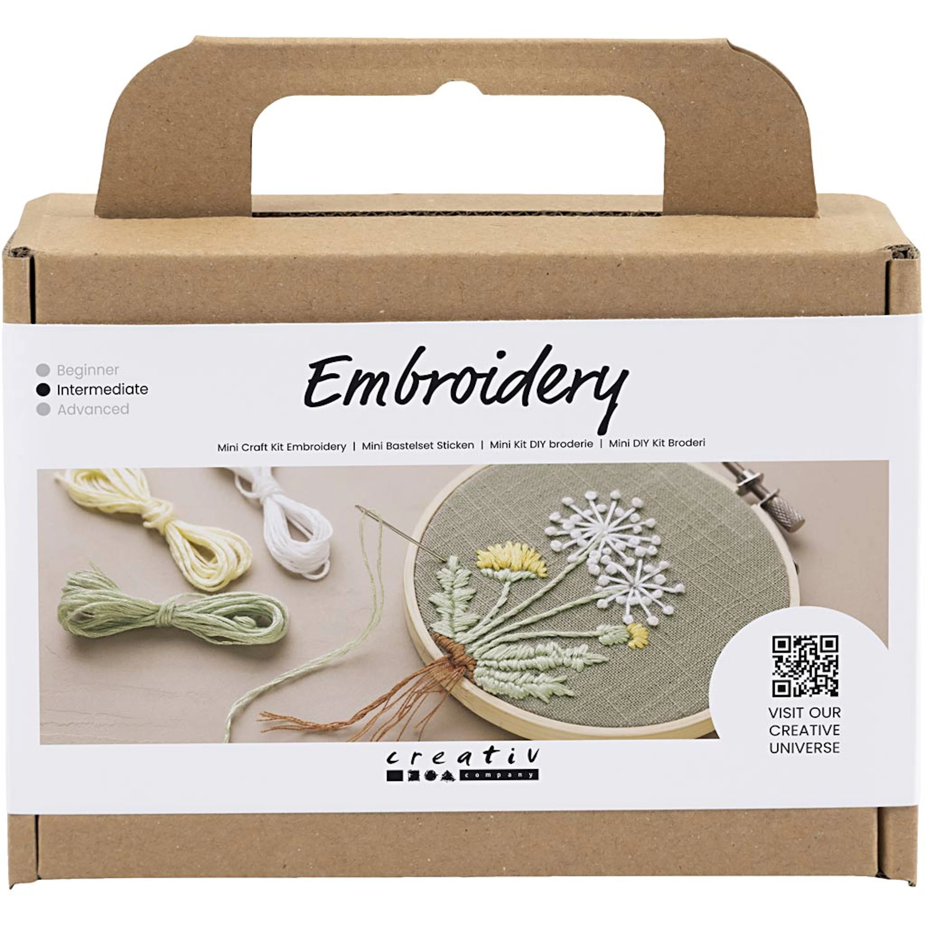 Brodering Creativ Company Mini DIY Kit Matt Grønn Broderiramme