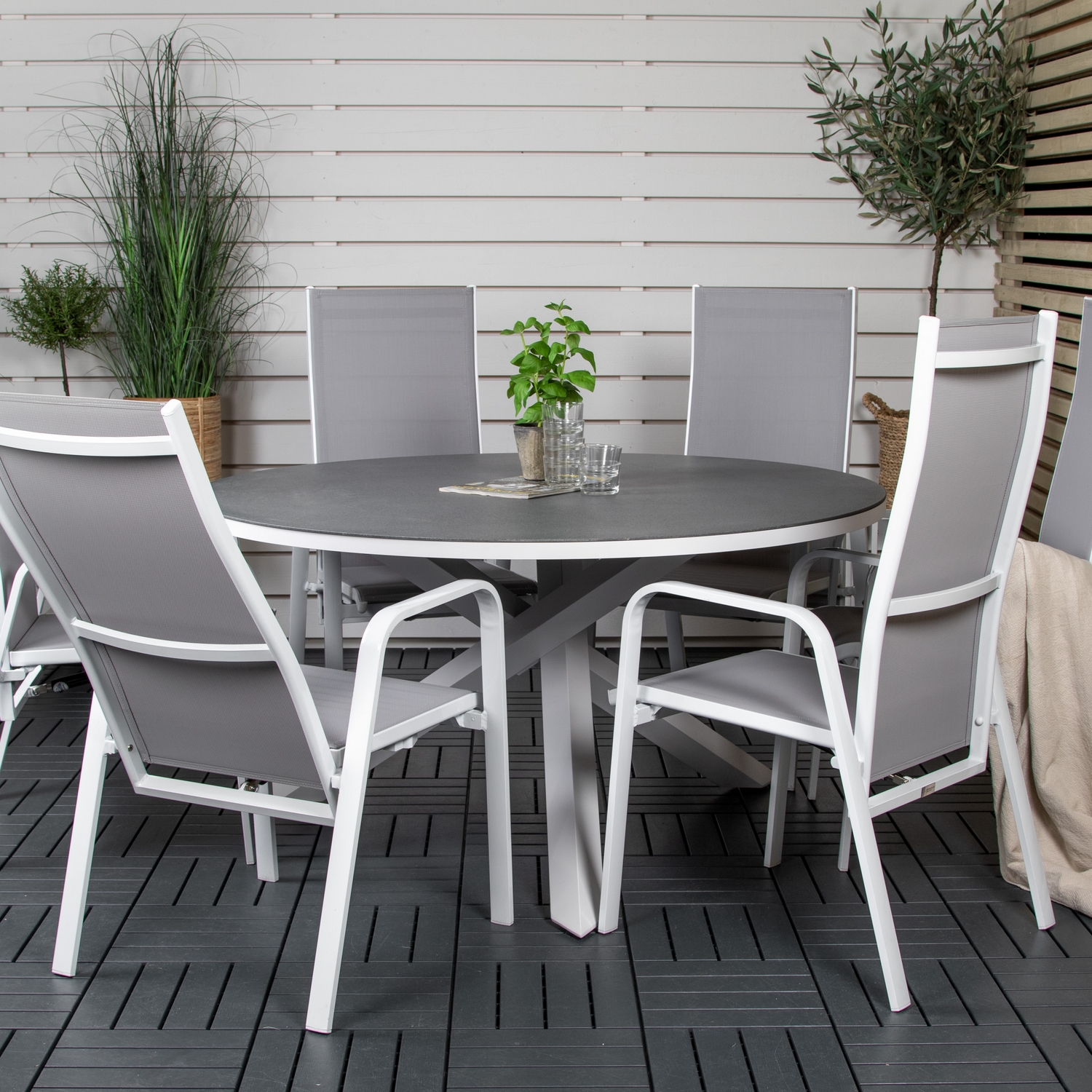 Spisegruppe Venture Home Copacabana med 6 Copacabana Recliner Stoler