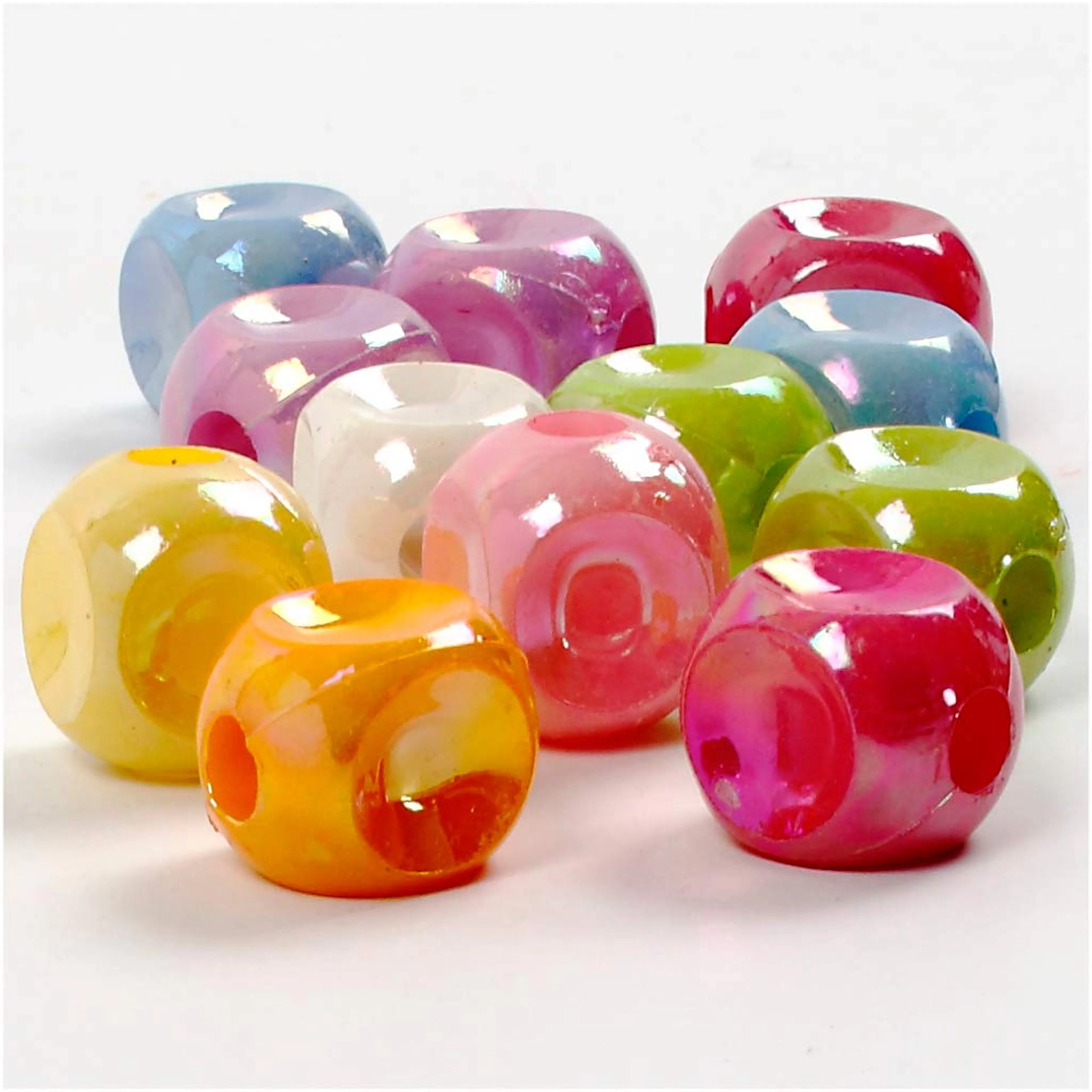 Terningblanding Creativ Company Ass Farger Str 10x10 mm Hullstr 4 mm