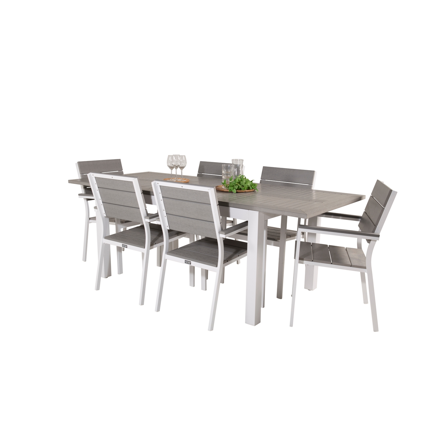Spisegruppe Venture Home Aleyna 152/210 med 6 Lova Spisestoler