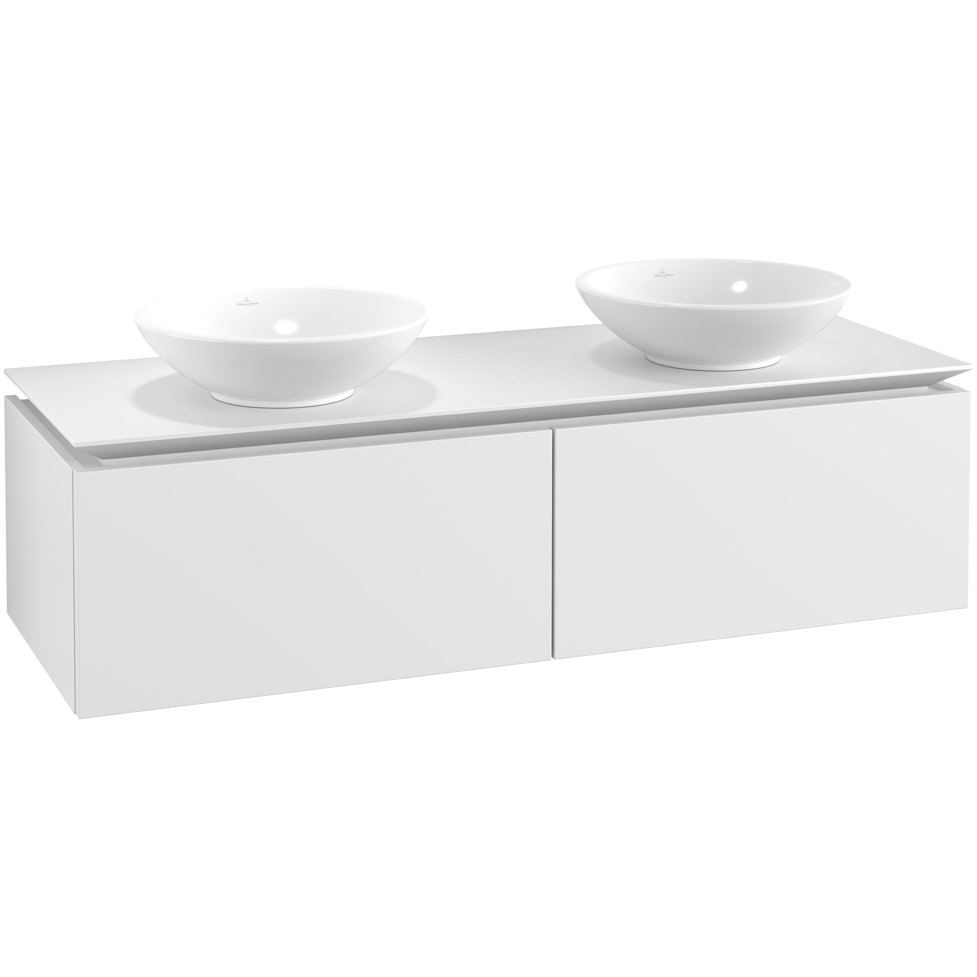 Tvättställsskåp Villeroy & Boch Legato Kompakt 1400 med 2 Lådor för Två Ytmonterade Tvättställ | badrum - badrumsmobler - tvattstallsskap-och-kommod | KakelKungen