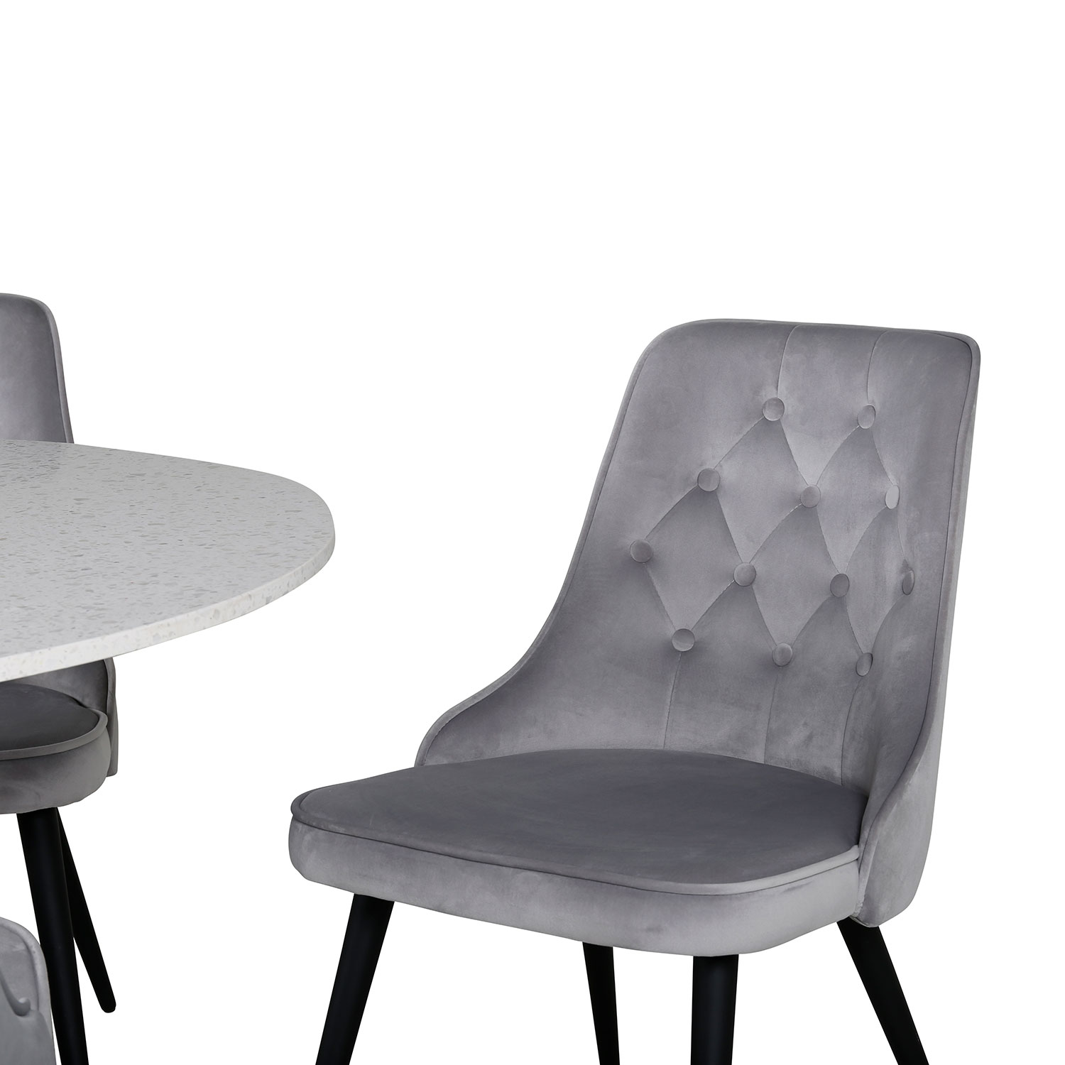 Spisegruppe Venture Home Razzia med 4 Velvet Deluxe Stoler