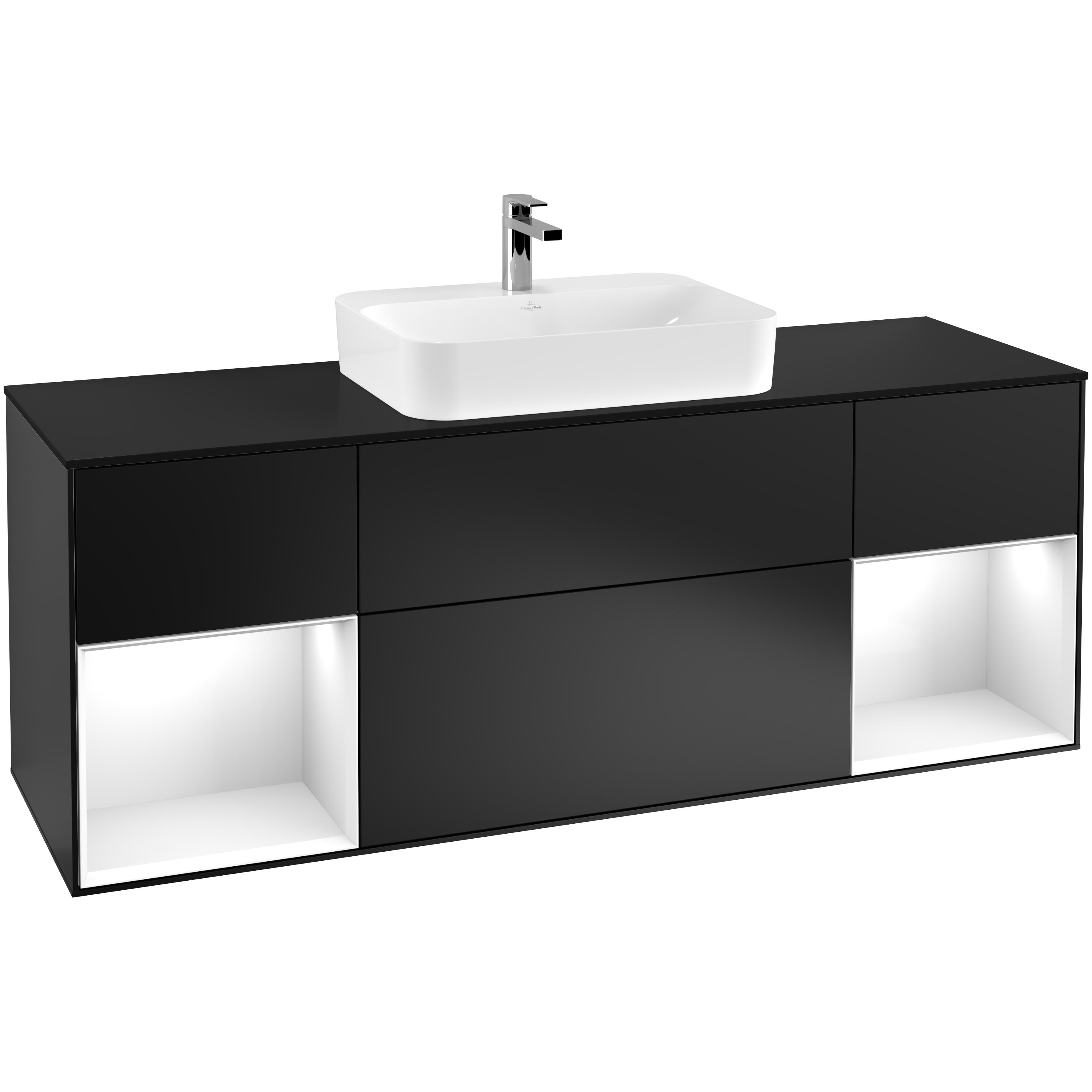 Tvättställsskåp Villeroy & Boch Finion med Två Hyllor och Bänkskiva för Ytmonterat Tvättställ