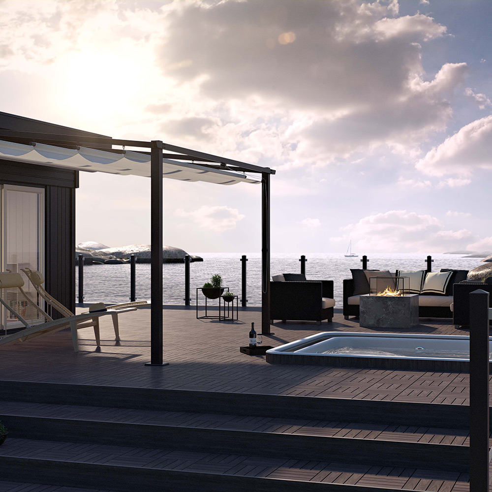 Veggpergola 4x4 m Grå