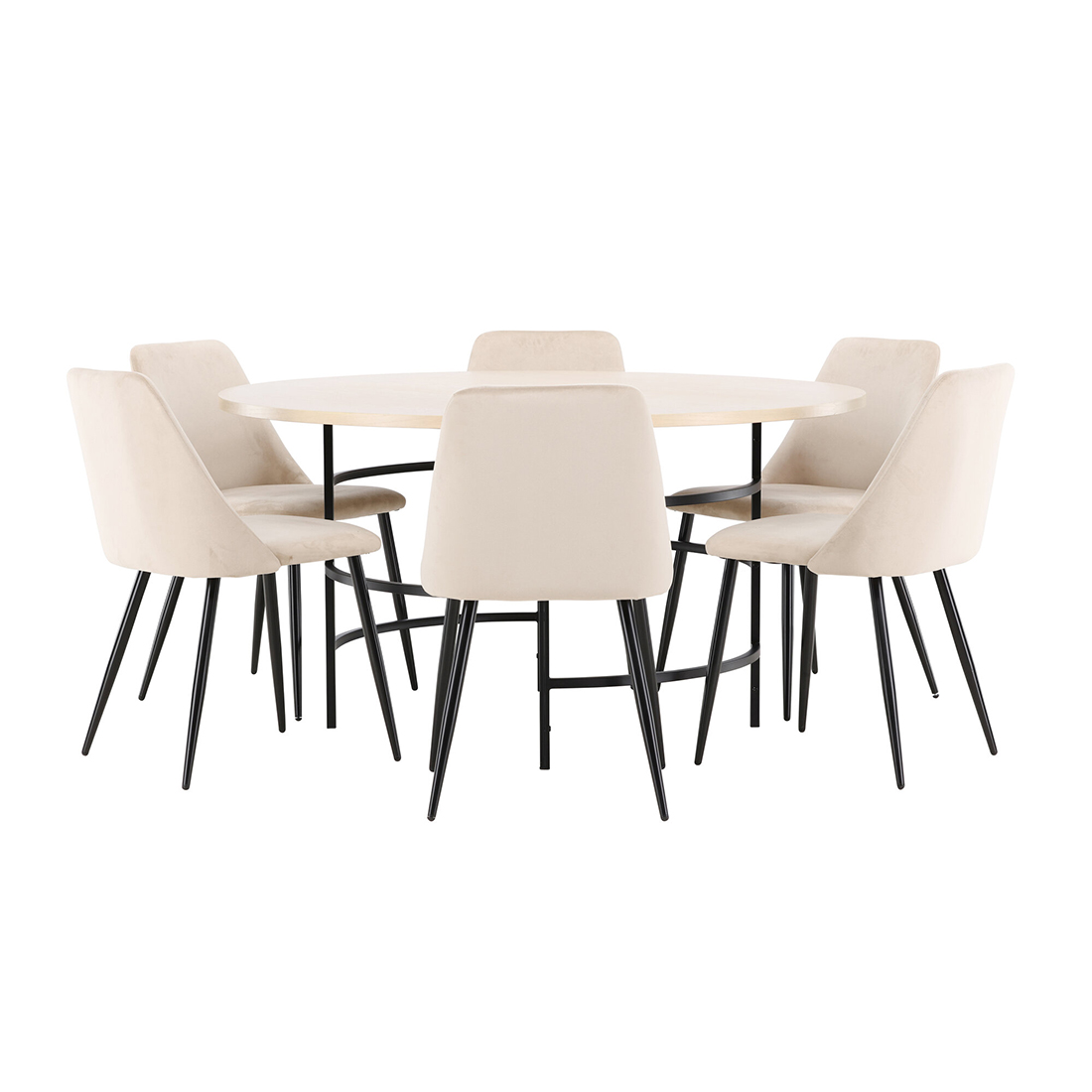 Spisegruppe Venture Home Copenhagen Ø140 cm med 6st Night Spisestoler