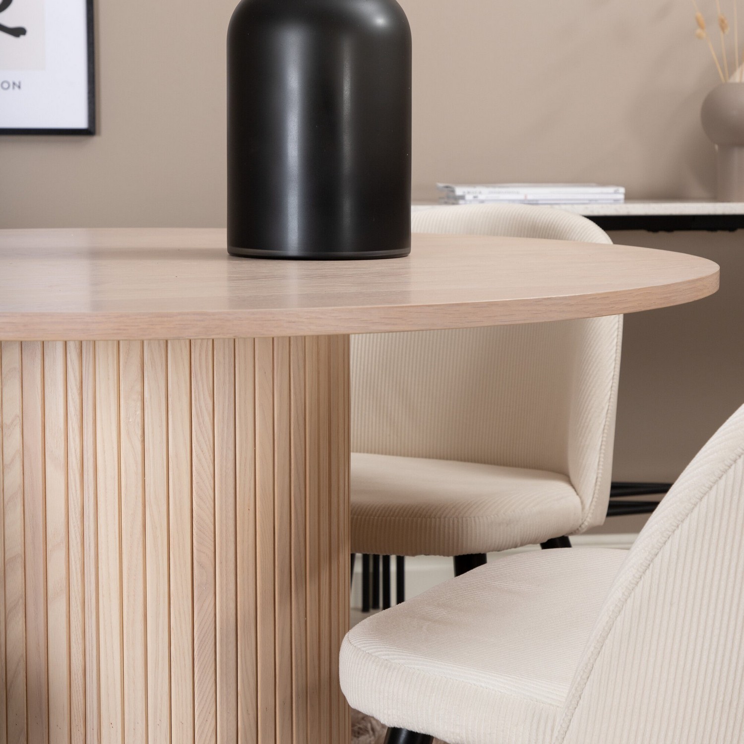 Spisegruppe Venture Home Bianca Rund Benhvit med 4 Valentina Stoler