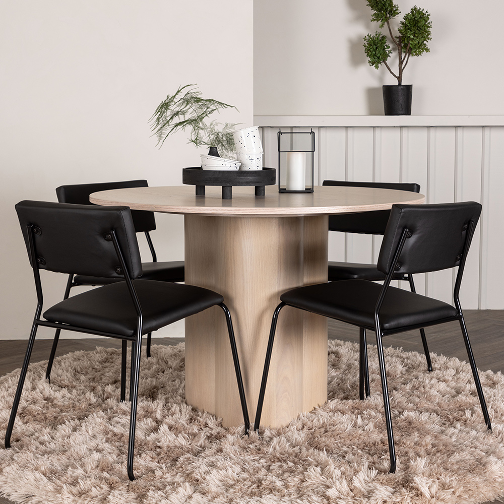 Spisegruppe Venture Home Olivia med 4 Kenth Stoler Natur