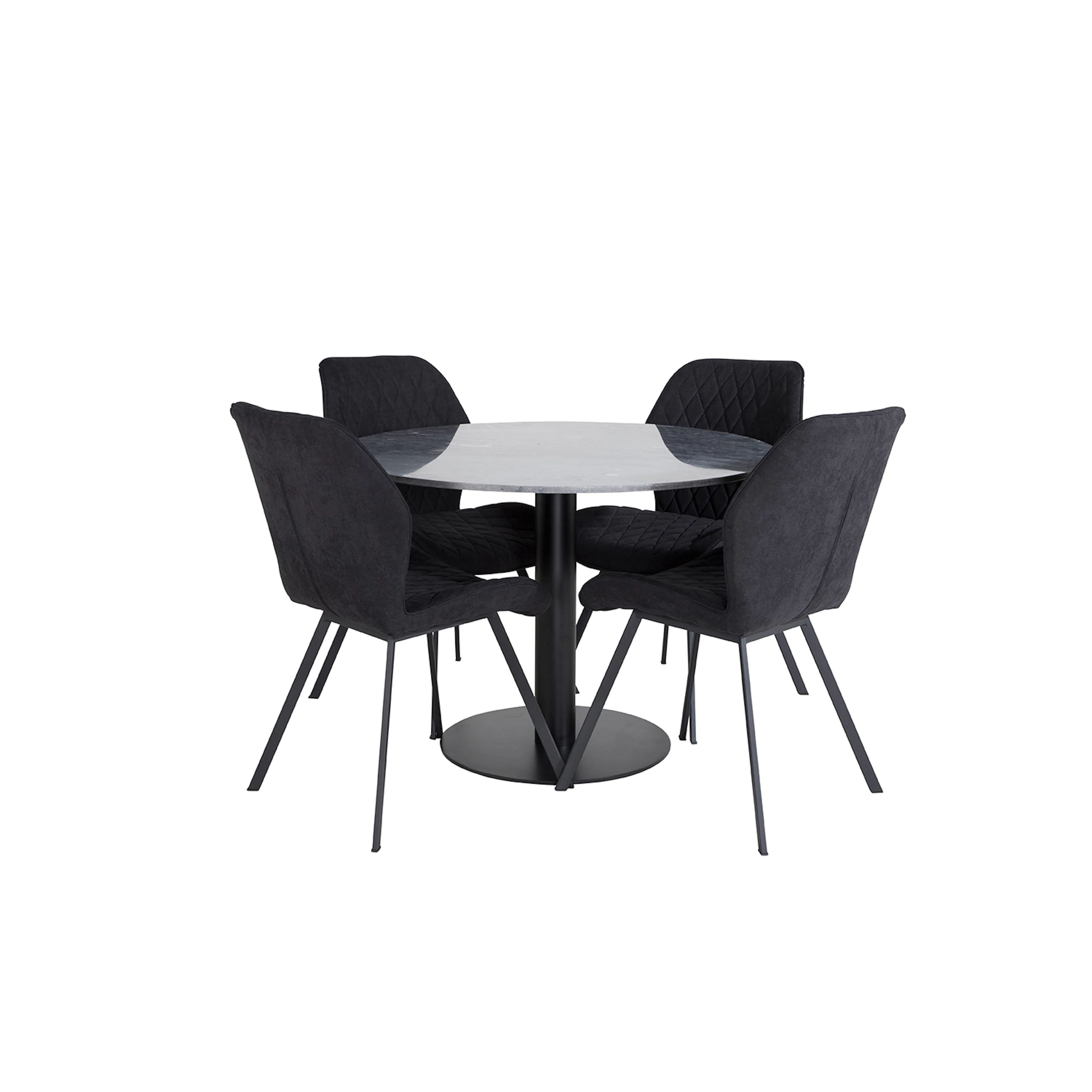 Spisegruppe Venture Home Estelle med 4 Geneva Stoler Polyester