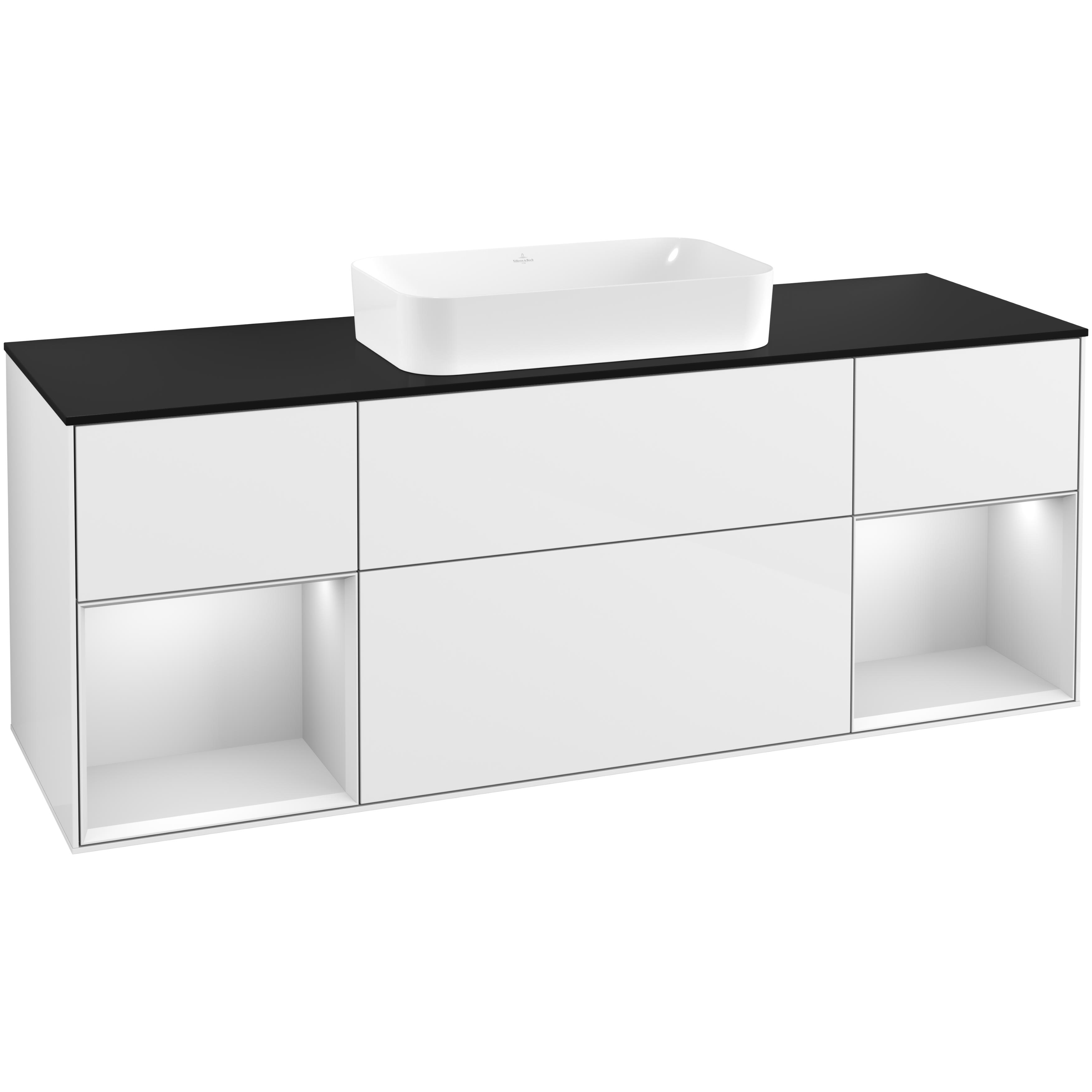 Tvättställsskåp Villeroy & Boch Finion med Två Hyllor och Bänkskiva för Fristående Tvättställ