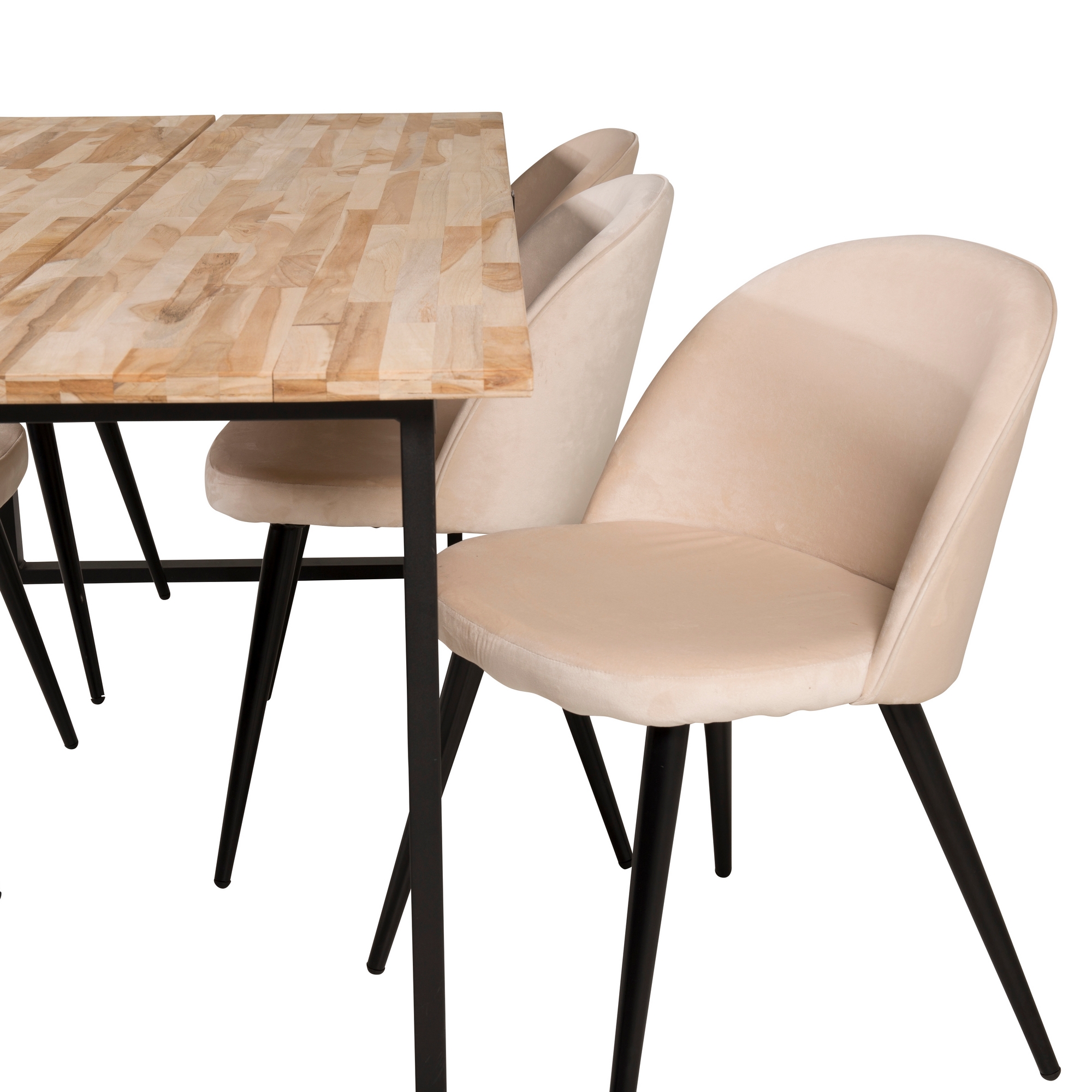 Spisegruppe Venture Home Cirebon med 6 Velvet Stoler