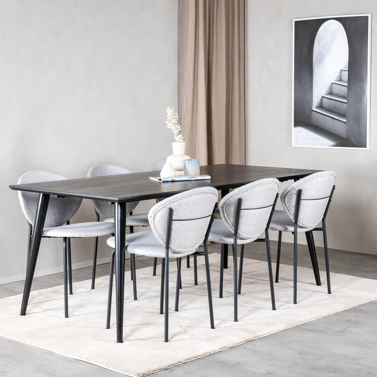 Spisegruppe Venture Home Dipp med 6 Vault Stoler