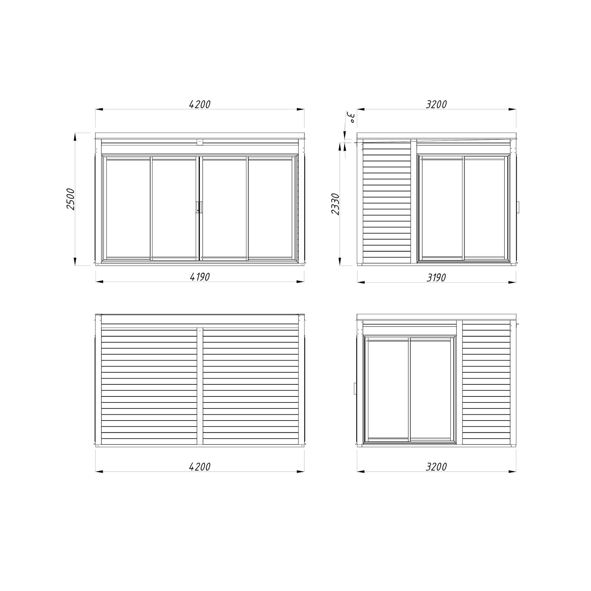 Hagestue Palmako Serena 13,4 m² Set 1 Slide (inv. 12,6 m²)