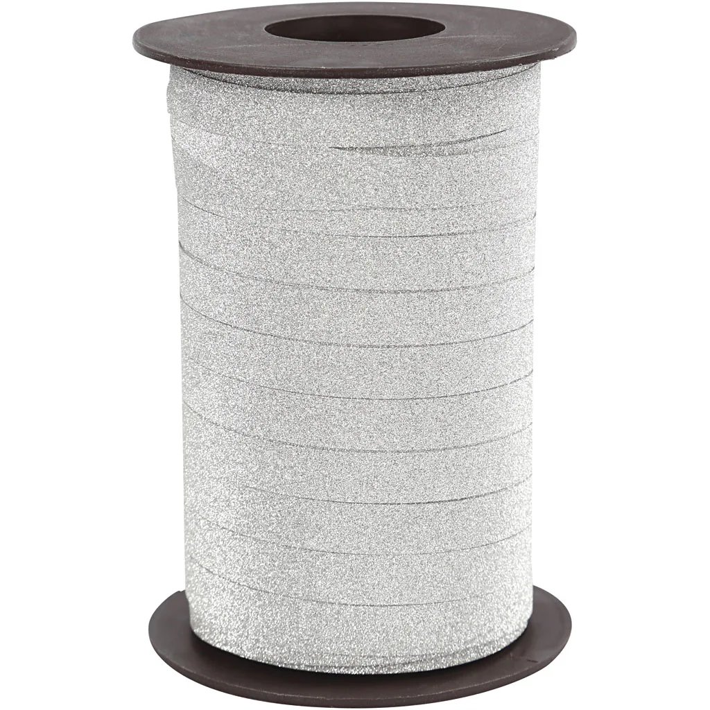 Gavebånd Creativ Company Sølv 10 mm Glitter 100 m/1 Pk