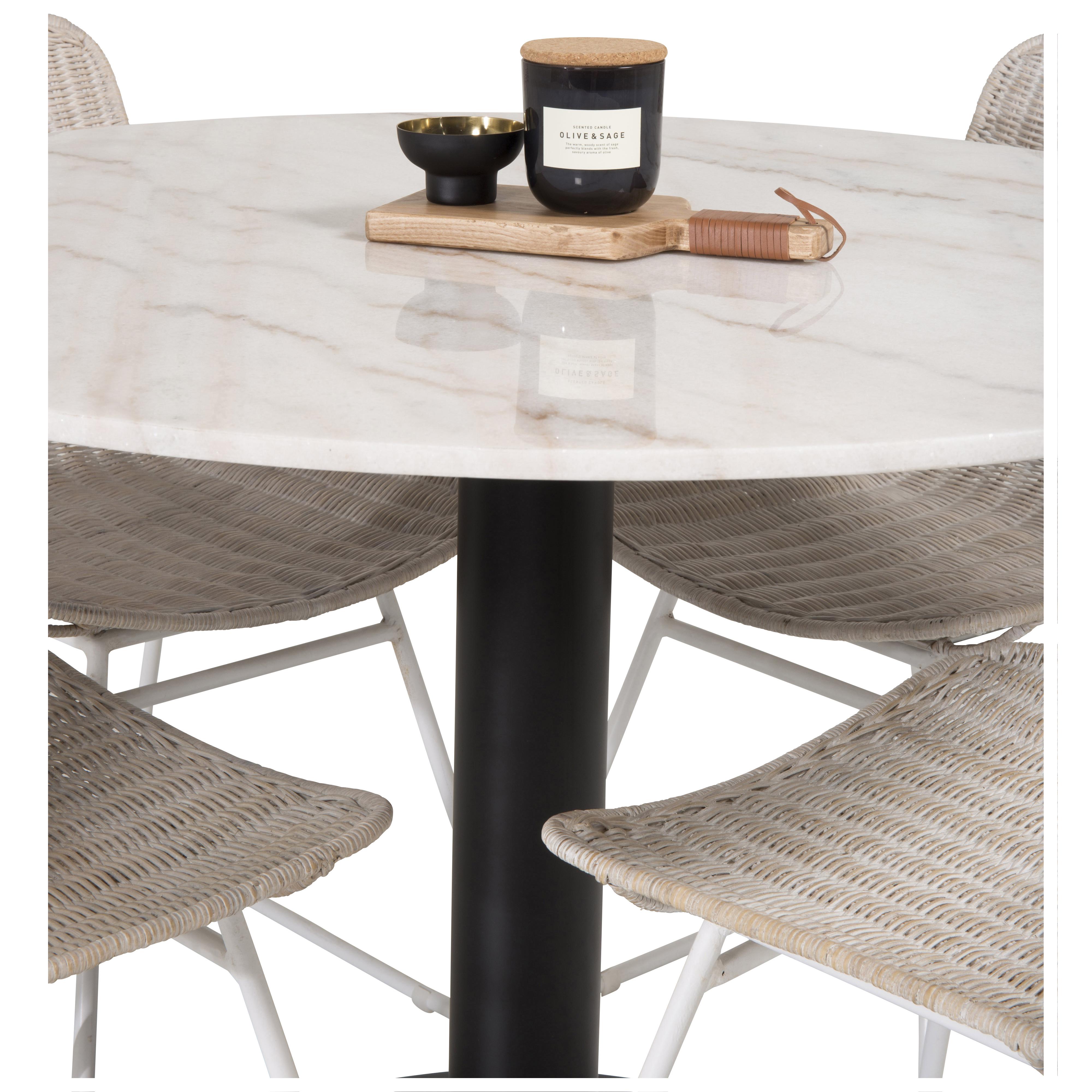 Spisegruppe Venture Home Estelle Rund med 4 Cornelia Stoler